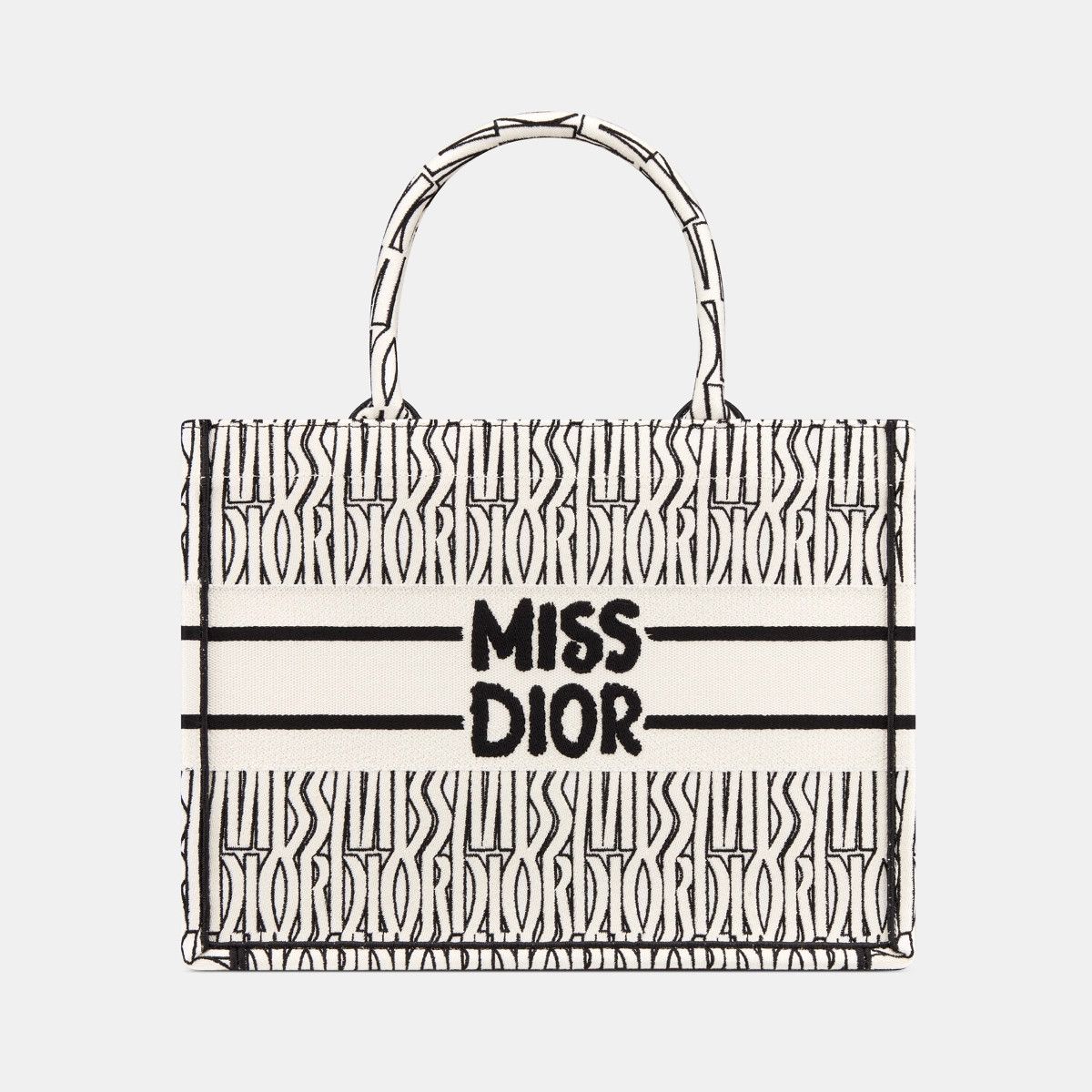 Dior o1bcso1str0226 Size:OS/Medium Book Tote in White/Black Size ONE SIZE - 2 Thumbnail