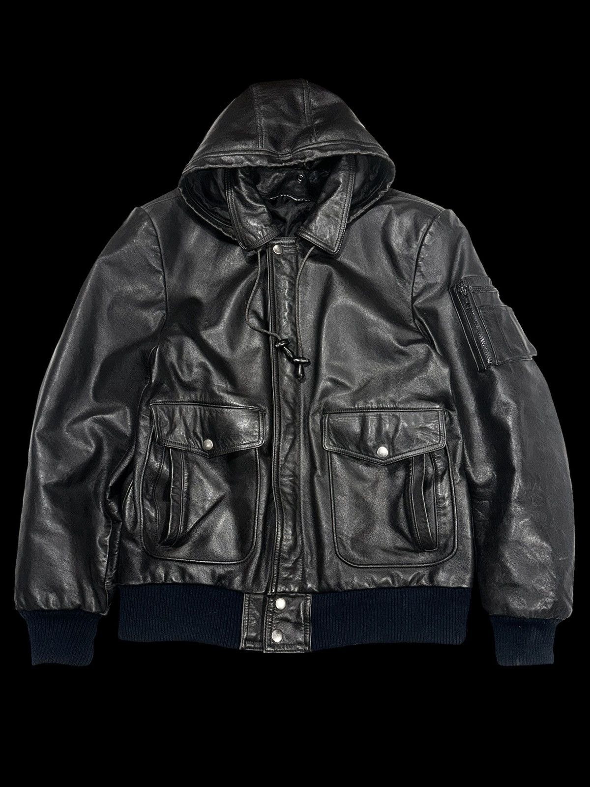 Japanese Brand Vintage leather jacket aviator bomber like avirex schott Size US L / EU 52-54 / 3 - 1 Thumbnail