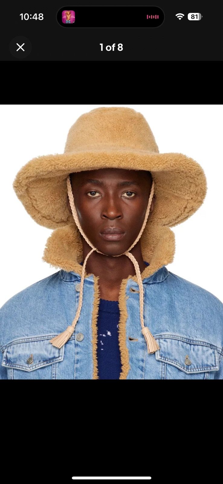 Bally Shearling Cowboy Hat Size 58