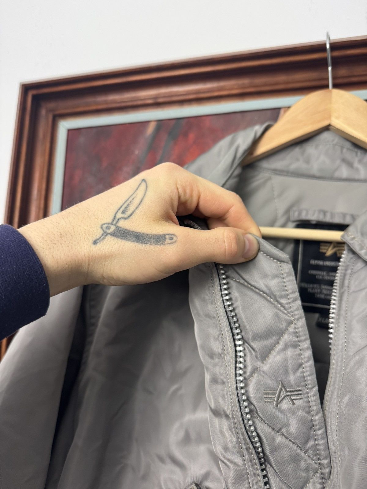 Alpha Industries Alpha Industries Vintage MA2 Bomber Jacket Military Silver Size US XL / EU 56 / 4 - 4 Thumbnail