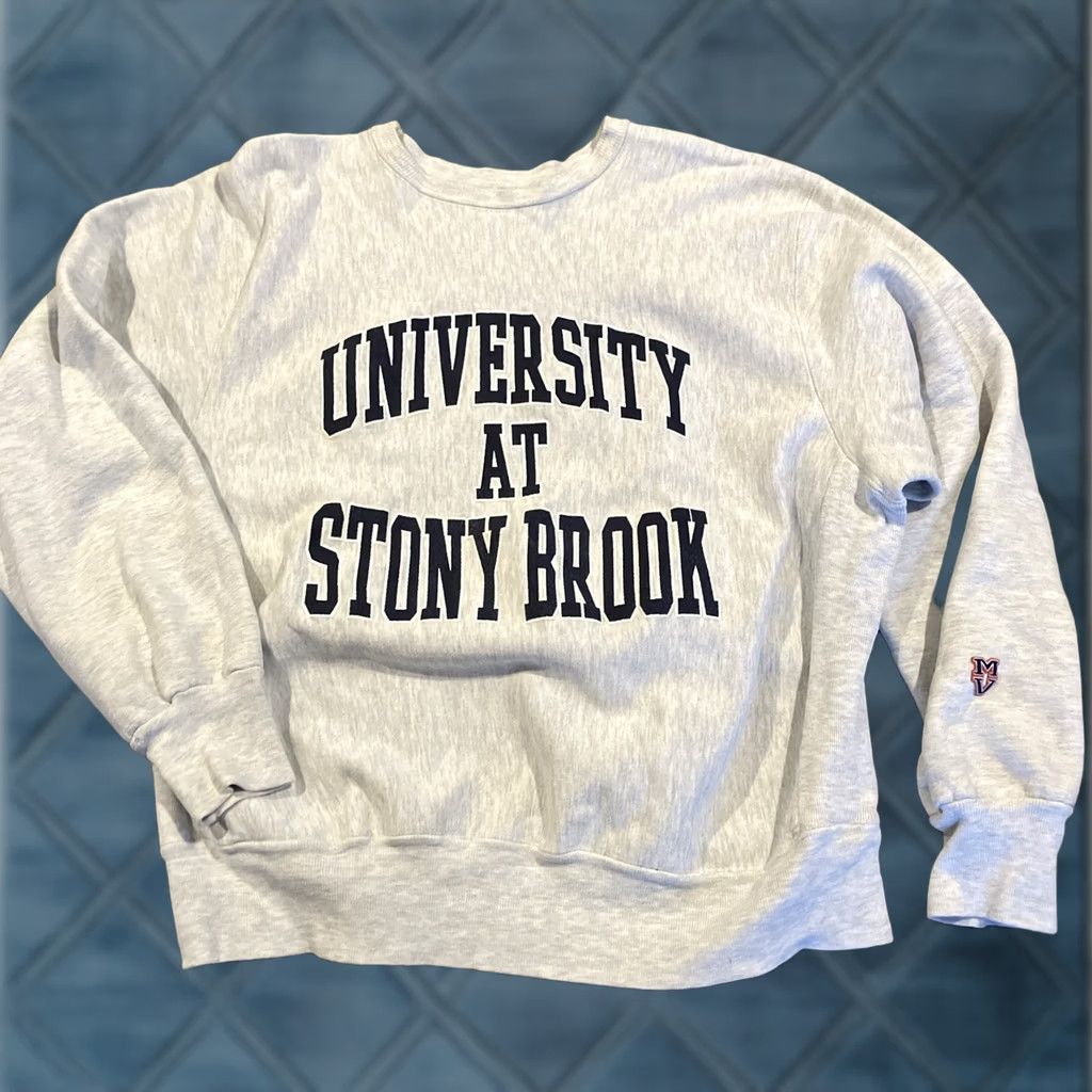 Vintage VINTAGE MV Stony Brook University Reverse Weave Sweatshirt XL Gray Mens Pullover University Reversible Size US XL / EU 56 / 4 - 1 Thumbnail