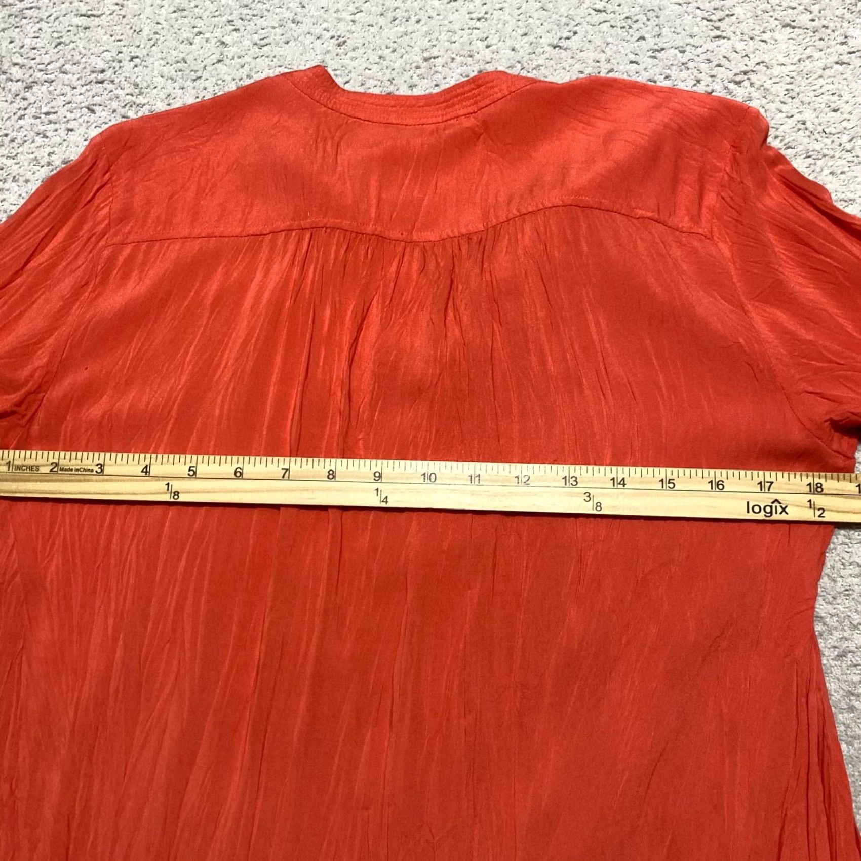 Vintage Sundance Shirt Womens Small Long Sleeve Solid Orange V-Neck Pullover Rayon Blouse Size S / US 4 / IT 40 - 7 Thumbnail