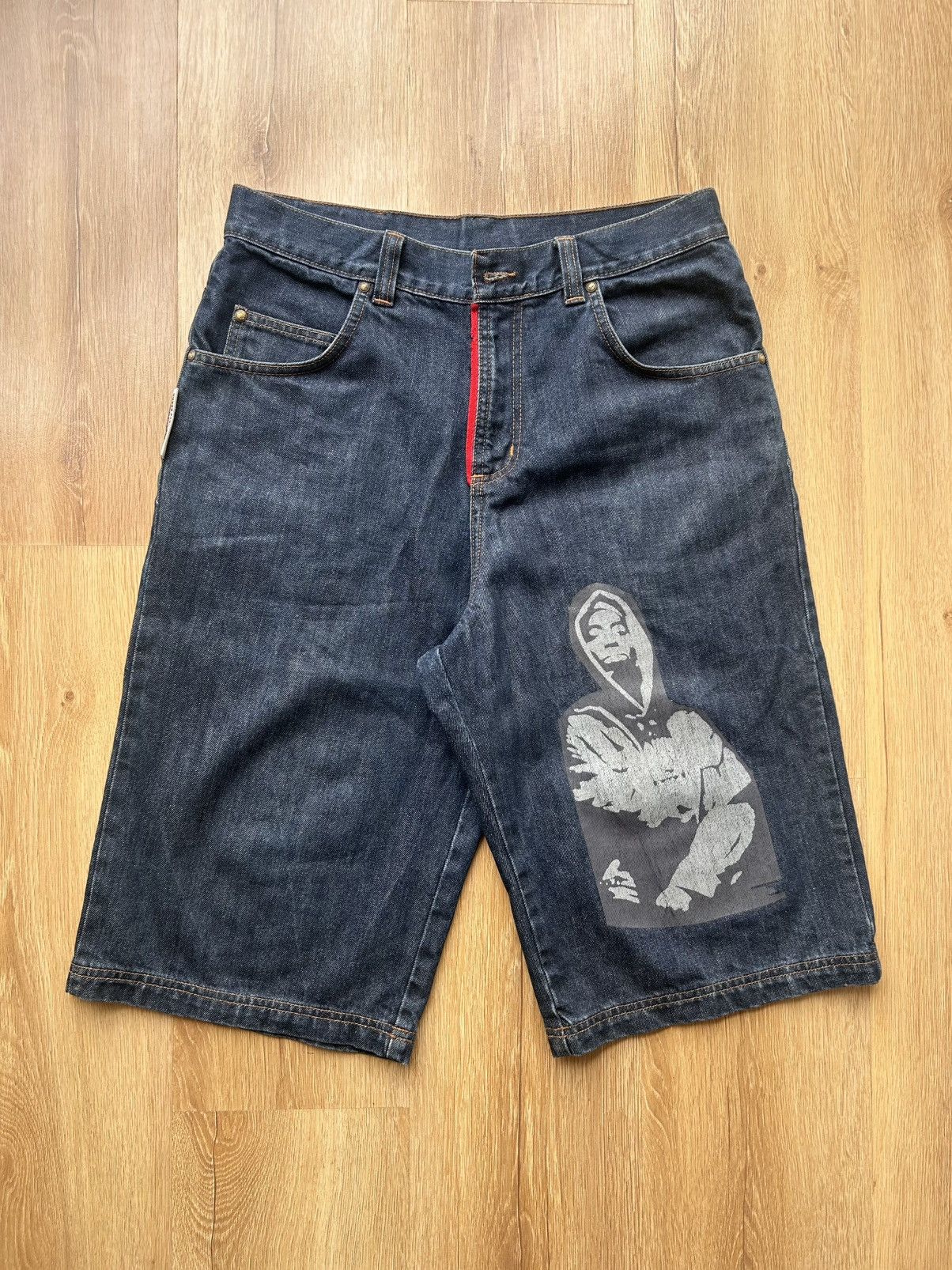 Vintage Vintage Y2K Baggy 2Pac Denim Jorts Jnco Style Skater Shorts Size US 30 / EU 46 - 5 Thumbnail