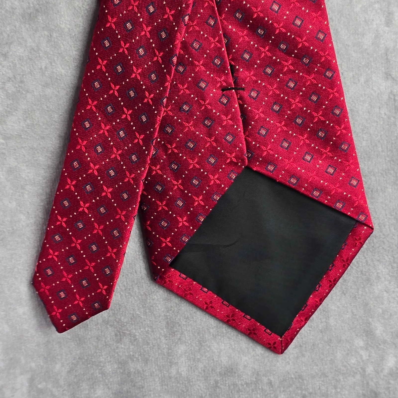 Stafford Stafford Red Stripe Floral 100% Silk Men's Neck Tie NWOT Size 30 - 6 Thumbnail