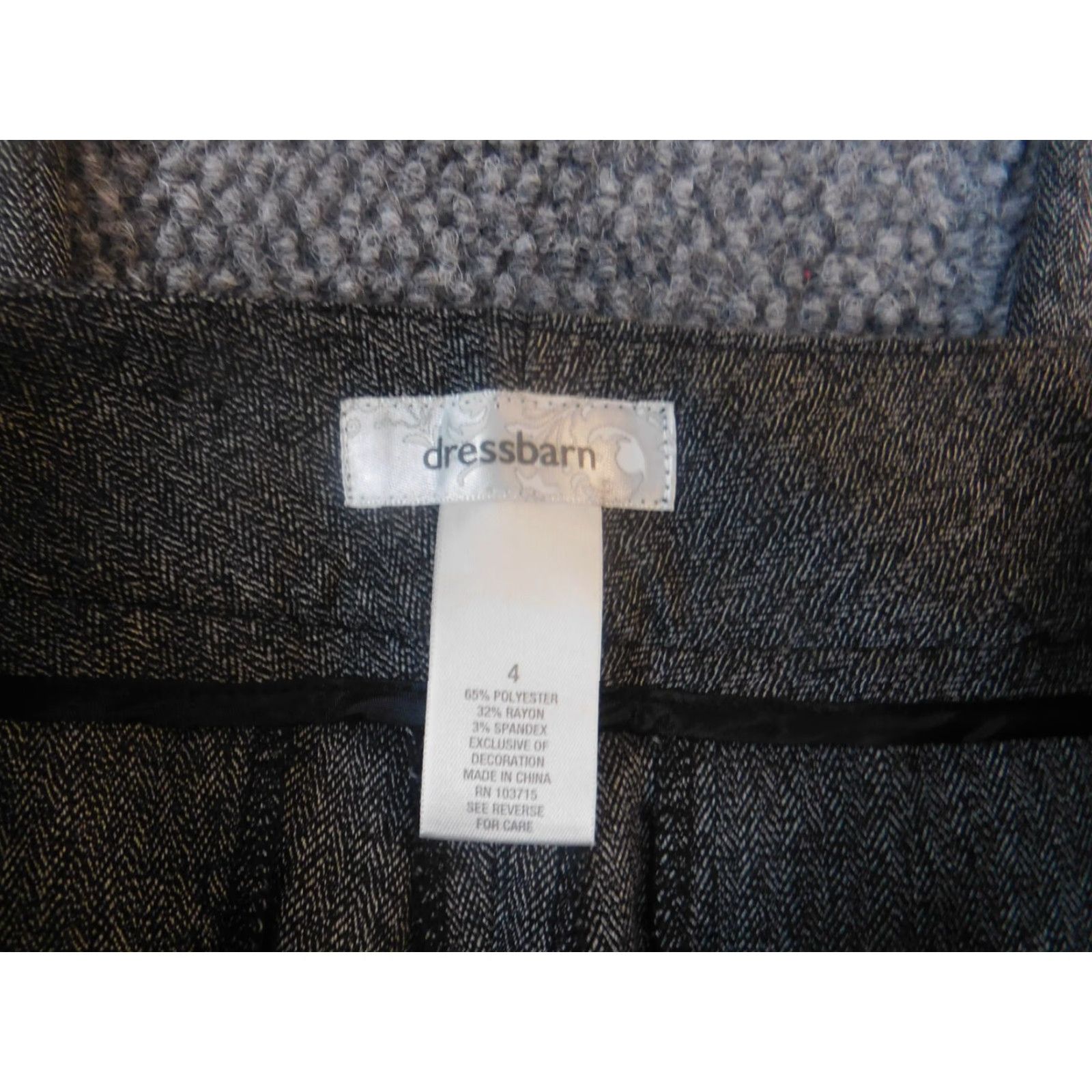 Vintage Dressbarn Dress Pants Womens 4 Gray Straight Regular Adult Regular Inseam 31 in Cotton Knit Crochet Dress Pants Size 27" / US 4 / IT 40 - 3 Thumbnail