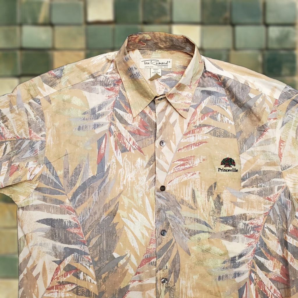 Tori Richard Tori Richard Shirt Mens Small Beige Floral Print Button Up Short Sleeve Casual Size US S / EU 44-46 / 1 - 1 Thumbnail