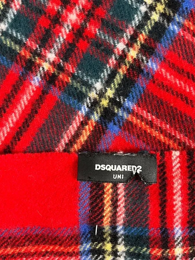 Dsquared2 Dsquared2 Red & Green Wool Tartan Plaid Pin Scarf Size ONE SIZE - 6 Thumbnail