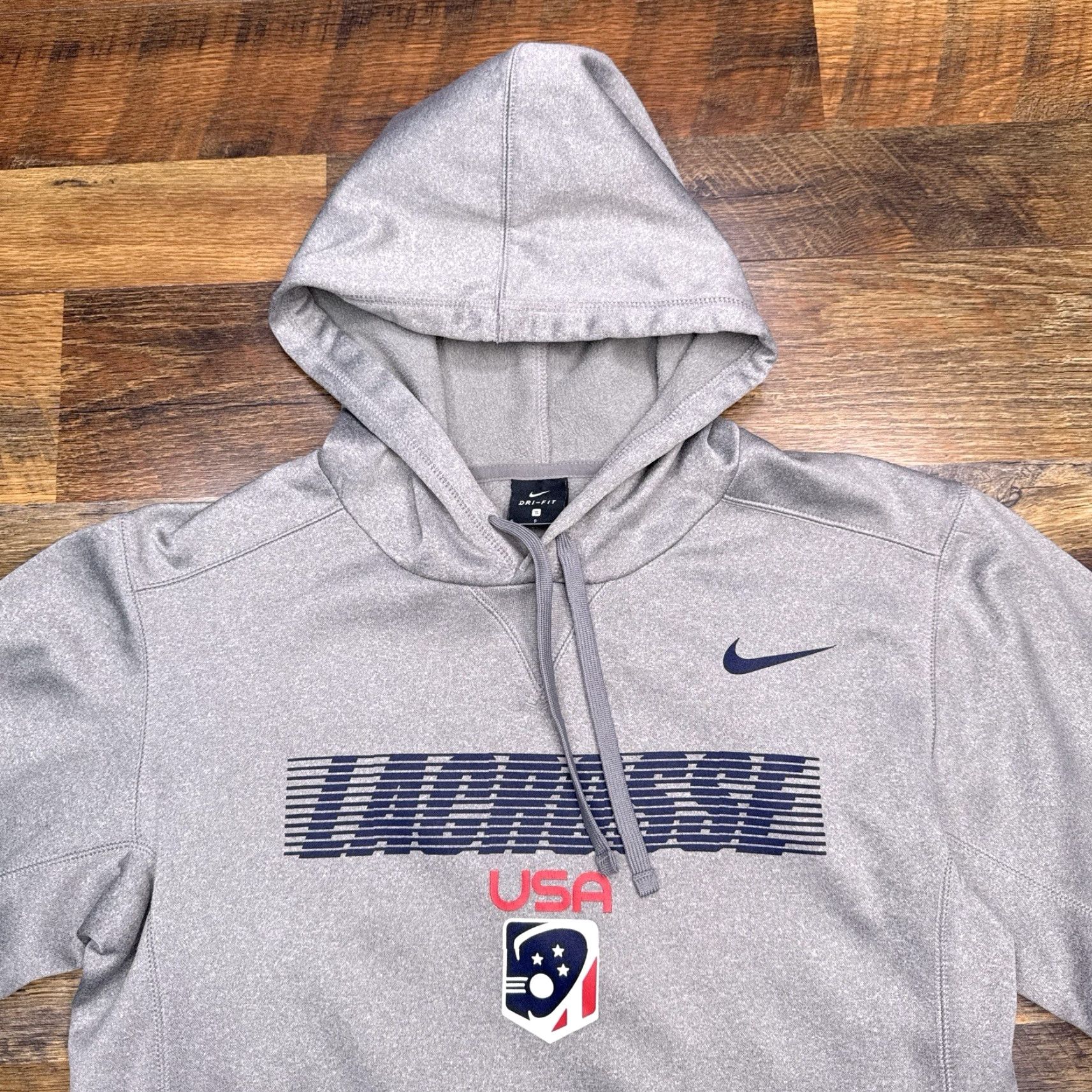 Nike Nike USA Lacrosse Hoodie Mens Small Gray Sweatshirt Team USA Therma PO Hoody Size US S / EU 44-46 / 1 - 2 Thumbnail