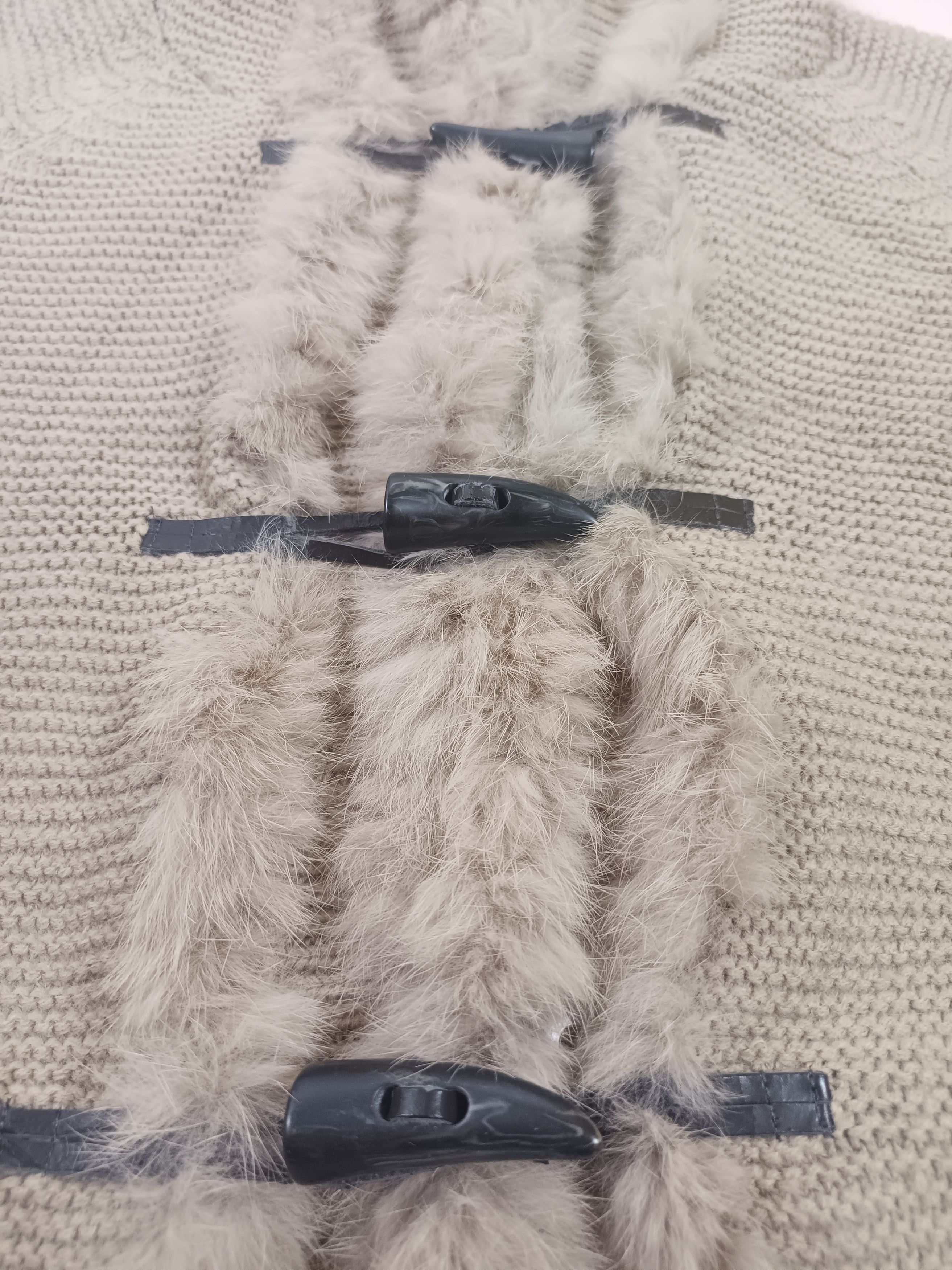 Designer × Japanese Brand VICKY Faux Fur Knit Toggle Jacket Size L / US 10 / IT 46 - 7 Thumbnail