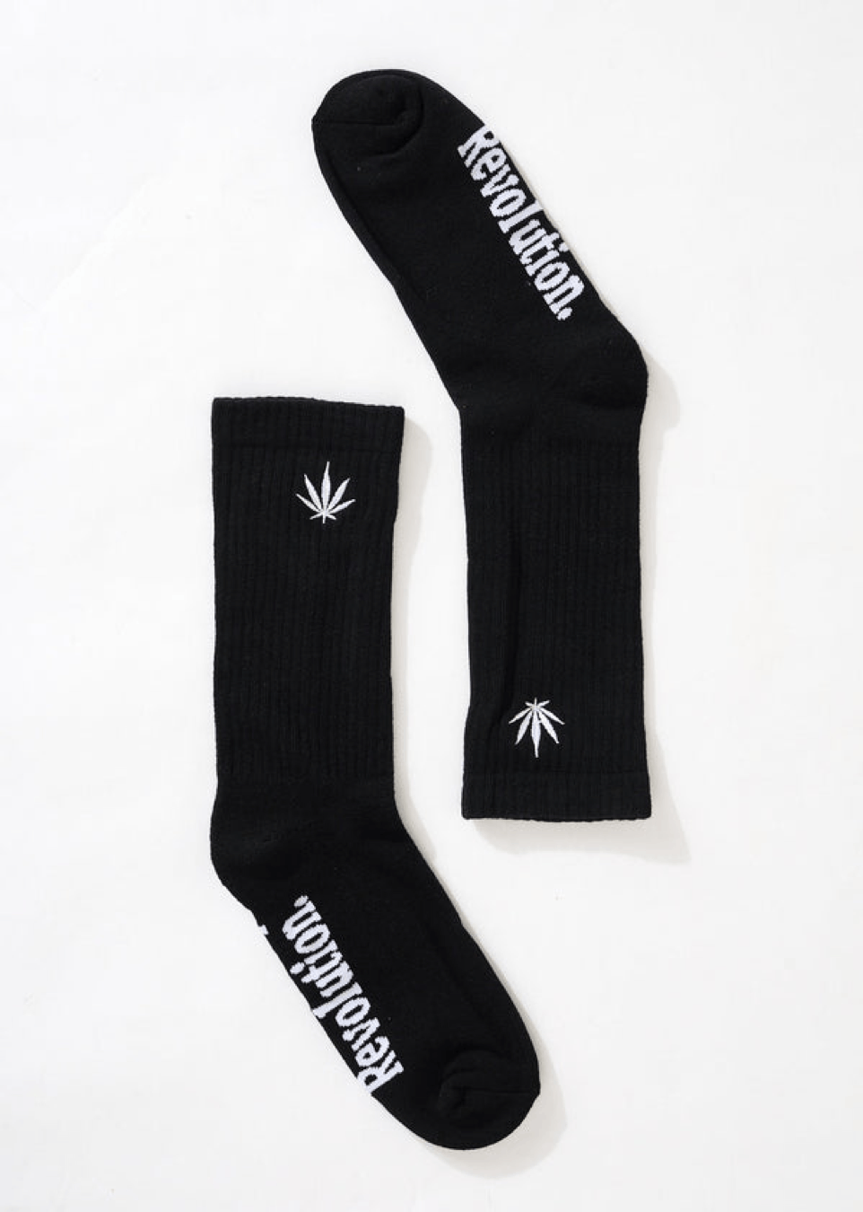 Afends BNWT Afends - Happy Hemp Weed Crew Socks / Black Size ONE SIZE - 1 Thumbnail