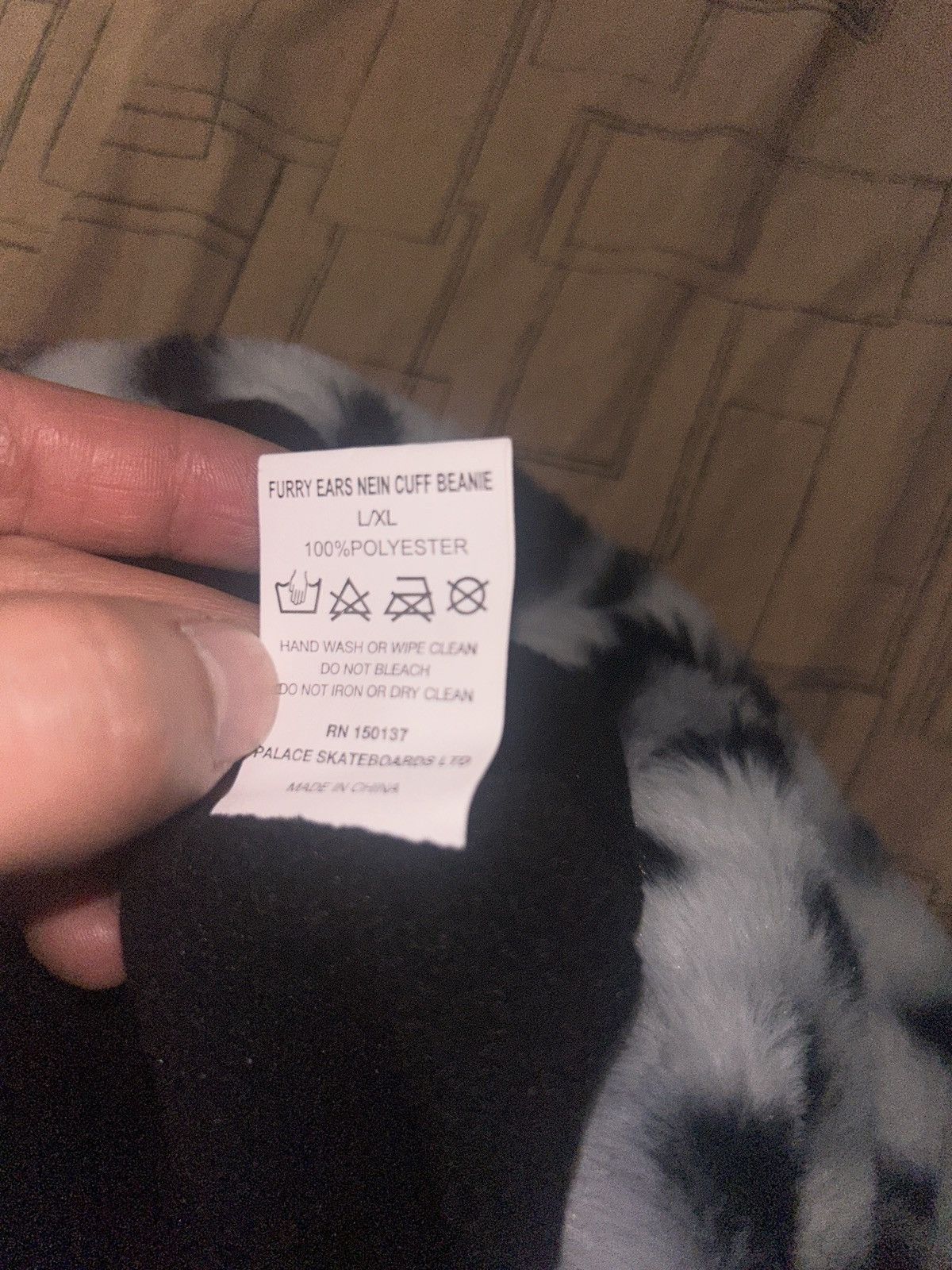 Palace L/ XL Palace FURRY EARS MEIN CUFF BEANIE SNOW LEOPARD | Grailed