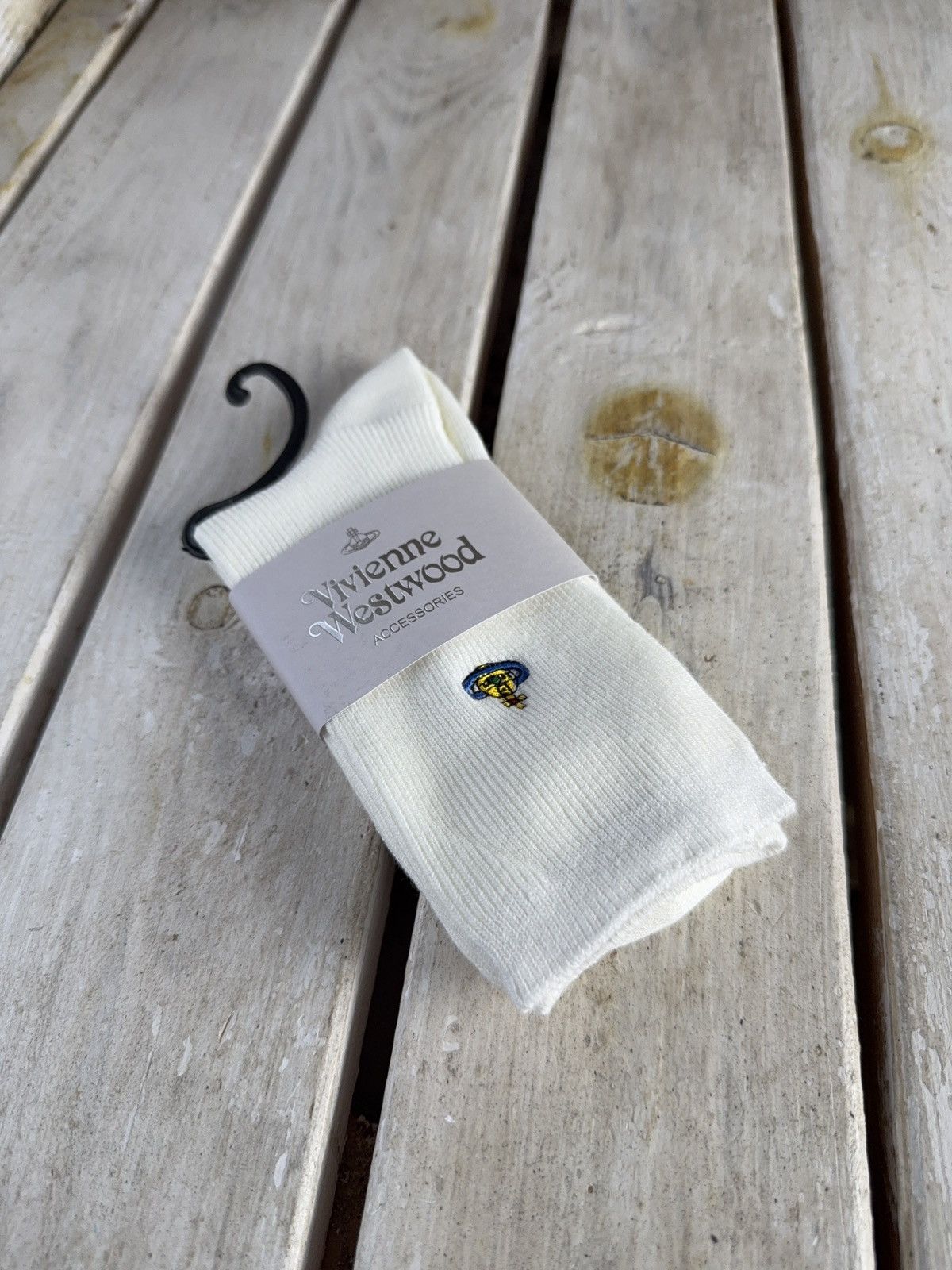 Vivienne Westwood NWT Archive Vivienne Westwood Japan White Orb Logo Socks Size ONE SIZE - 2 Thumbnail