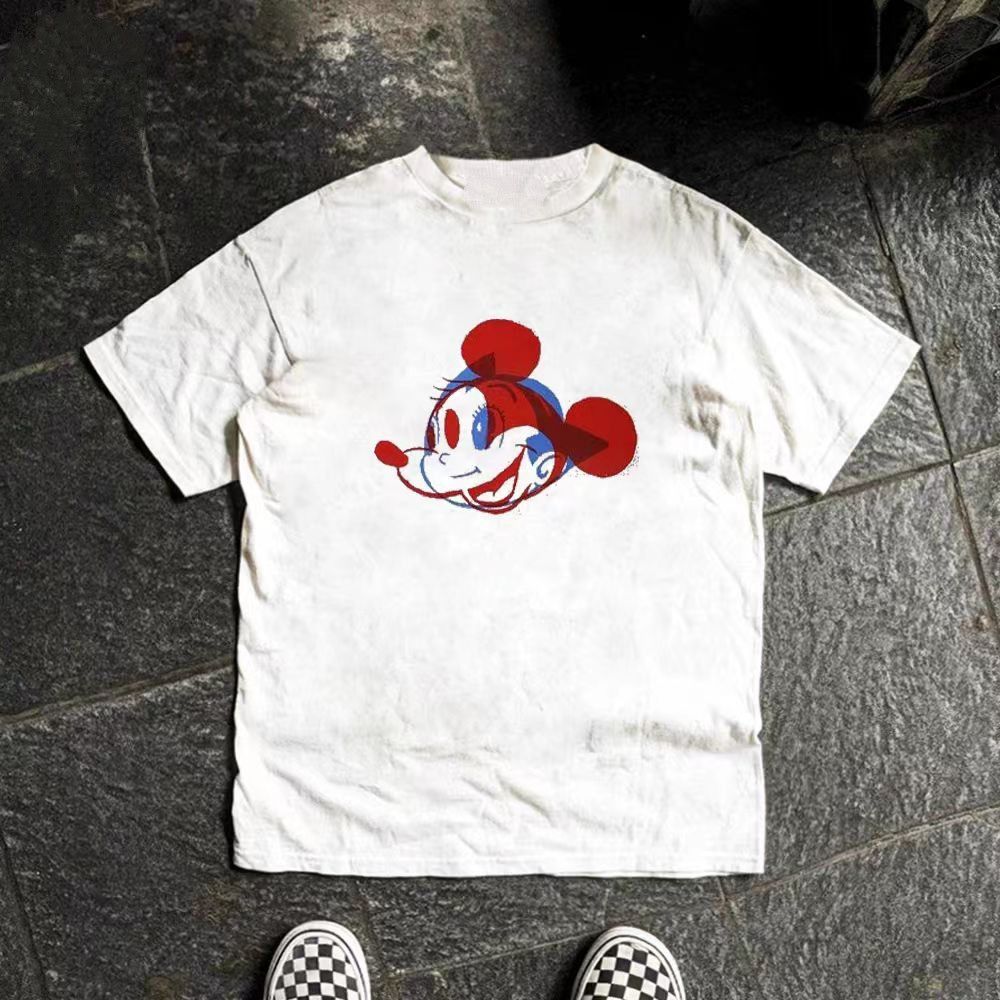 Vintage White washed retro cartoon mouse print t-shirt Size US L / EU 52-54 / 3 - 1 Thumbnail