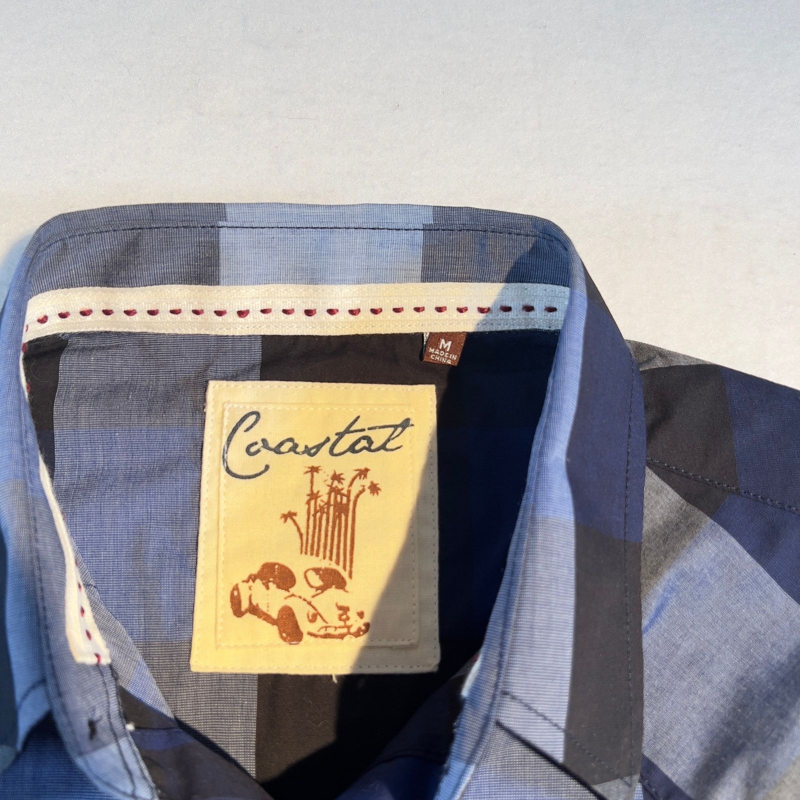Other Coastal Metal Pearl Snap Button Shirt Men Medium Blue Check Size US M / EU 48-50 / 2 - 2 Thumbnail