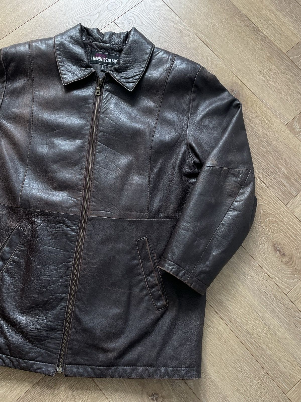 Vintage Washed Brown Retro 90s Genuine Real Leater Bomber Punk Rock Size US M / EU 48-50 / 2 - 3 Thumbnail