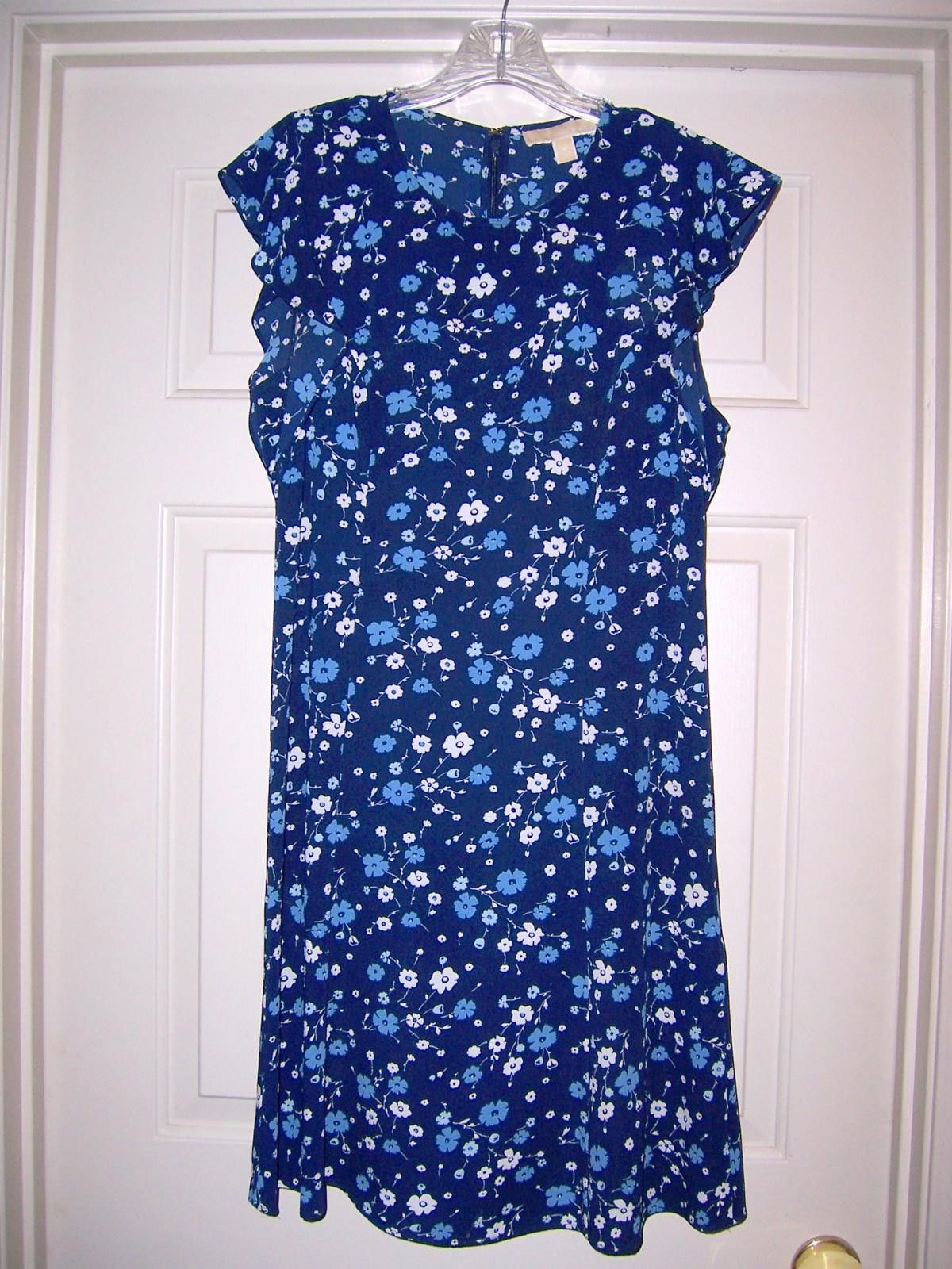Michael Kors Michael Kors Navy Blue Floral Dress - Medium Size M / US 6-8 / IT 42-44 - 1 Thumbnail