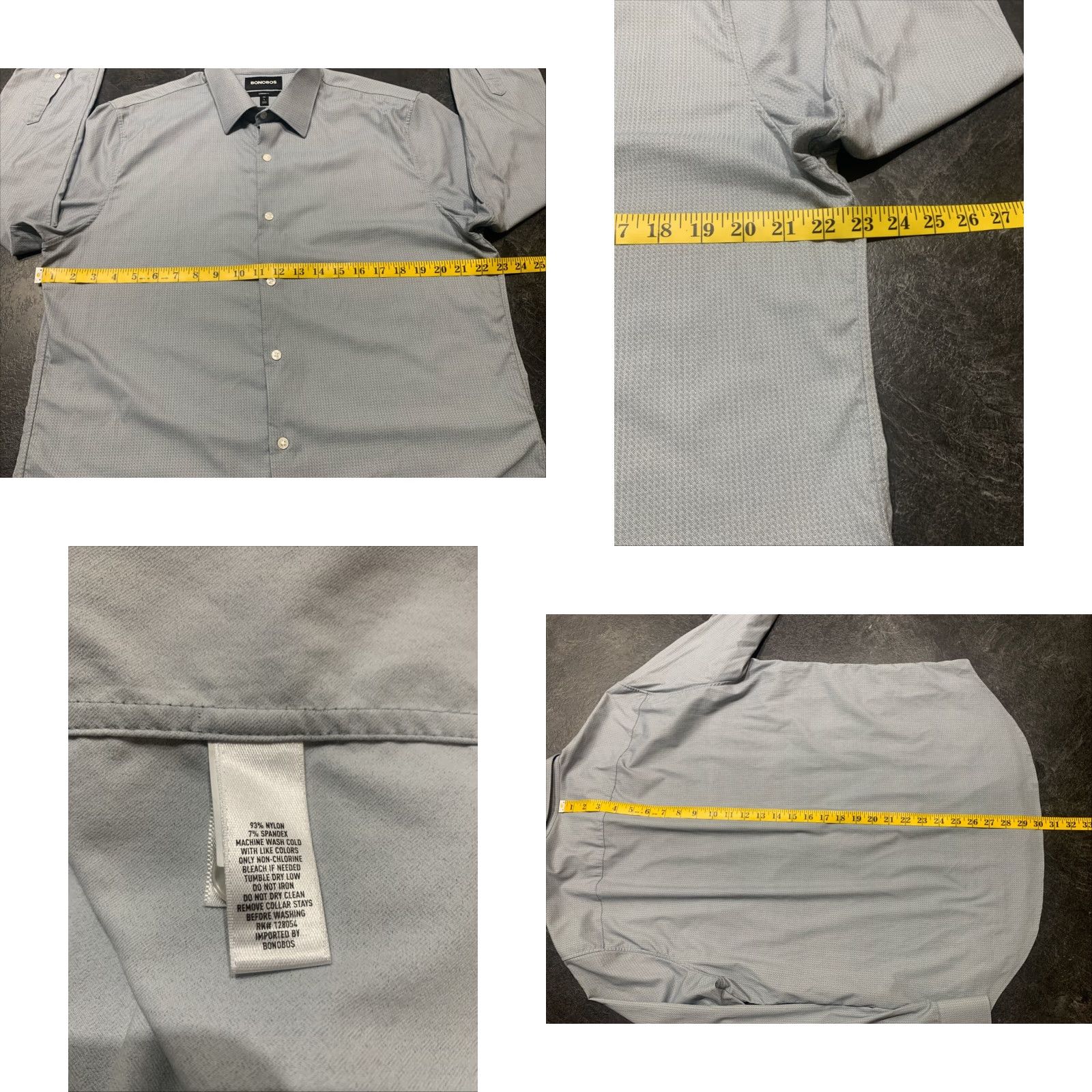 Bonobos Bonobos Standard Fit Button-Up Shirt - Light Gray - Size L - Casual Long Sleeve Cotton - Mens Size US L / EU 52-54 / 3 - 8 Thumbnail