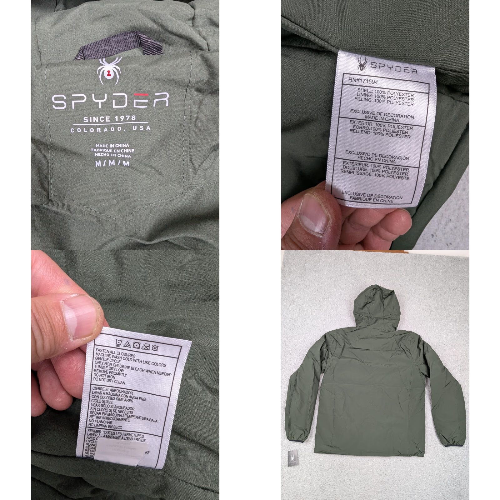 Spyder Spyder Jacket Mens M Olive Spyder Lite Hooded Hydroweb Proweb Flexweb New Size US M / EU 48-50 / 2 - 9 Thumbnail