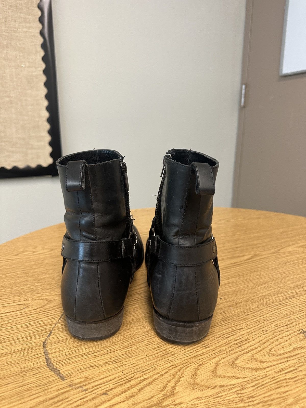 Oro Los Angeles Black Boots with harness/chains (Oro Los Angeles) Size US 14 / EU 47 - 5 Thumbnail