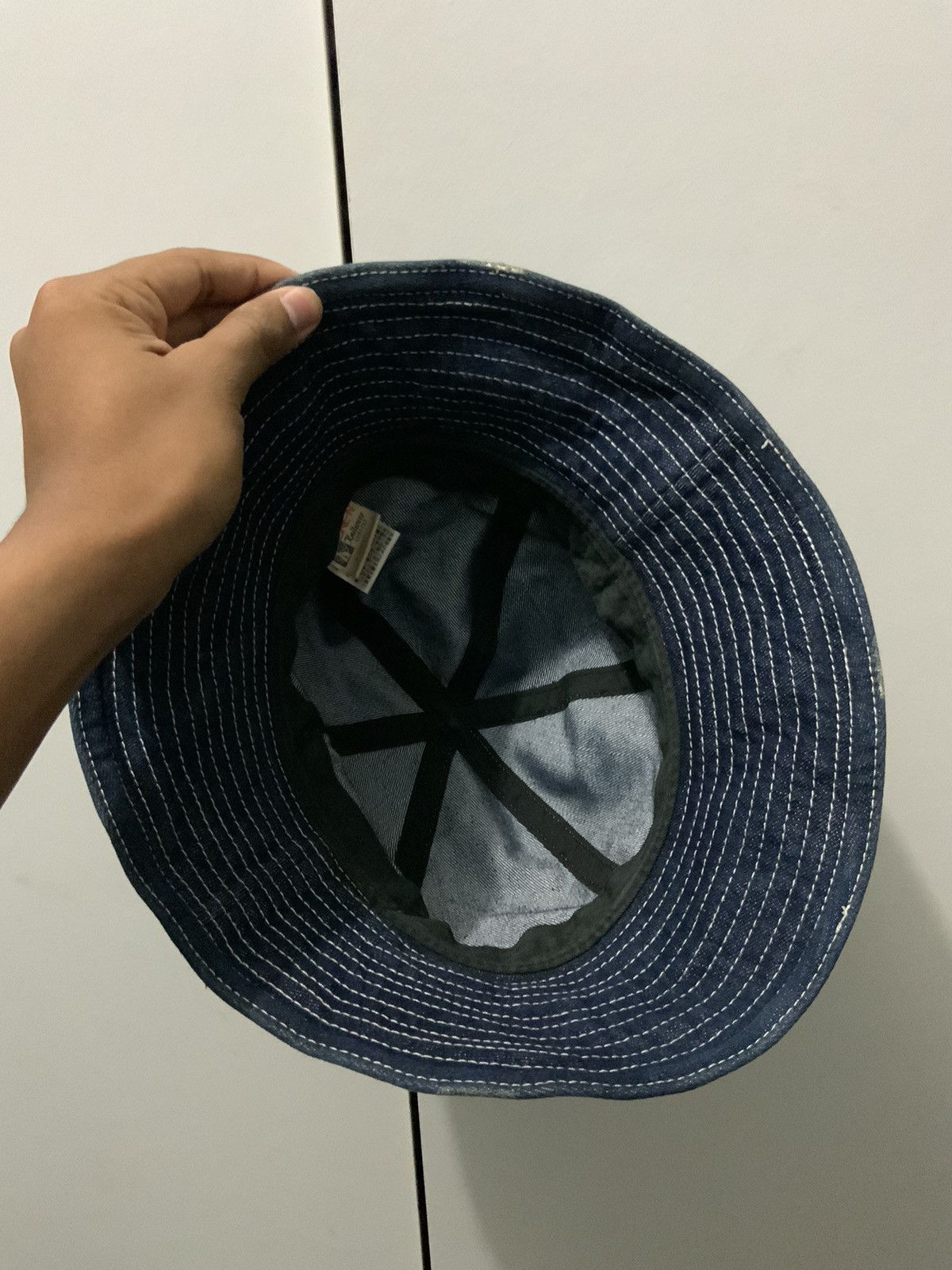 Vintage Line-N Knitwear Carillon Denime Bucket Hat Size ONE SIZE - 7 Thumbnail