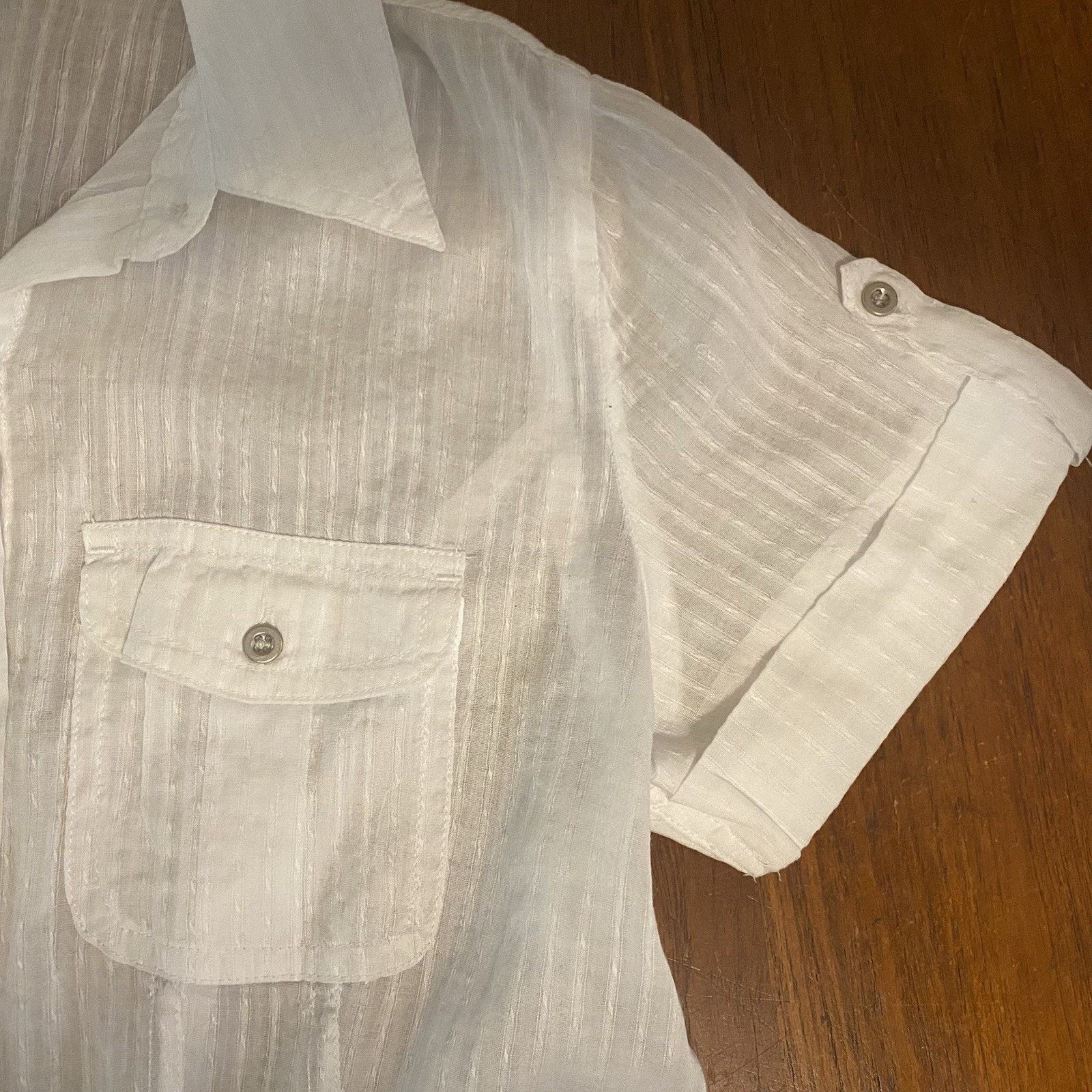 Charter Club Charter Club Woman’s Top 4P White Cotton Tab Sleeve Shear Size S / US 4 / IT 40 - 7 Thumbnail