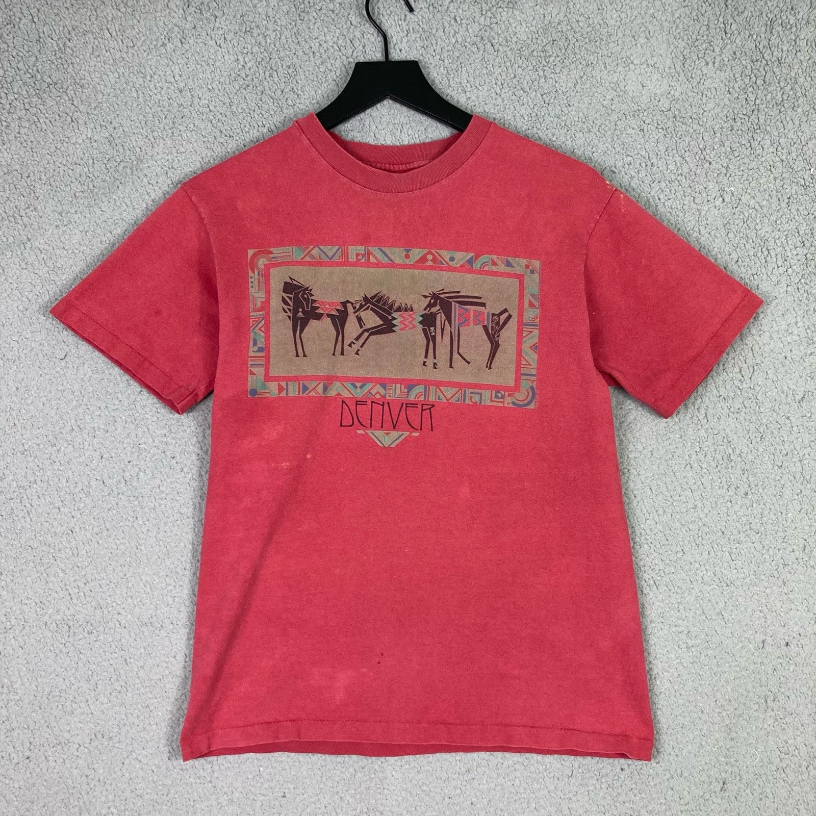 Anvil Vintage Denver CO Red Shirt Mens M Distressed Anvil Tag Size US M / EU 48-50 / 2 - 5 Thumbnail
