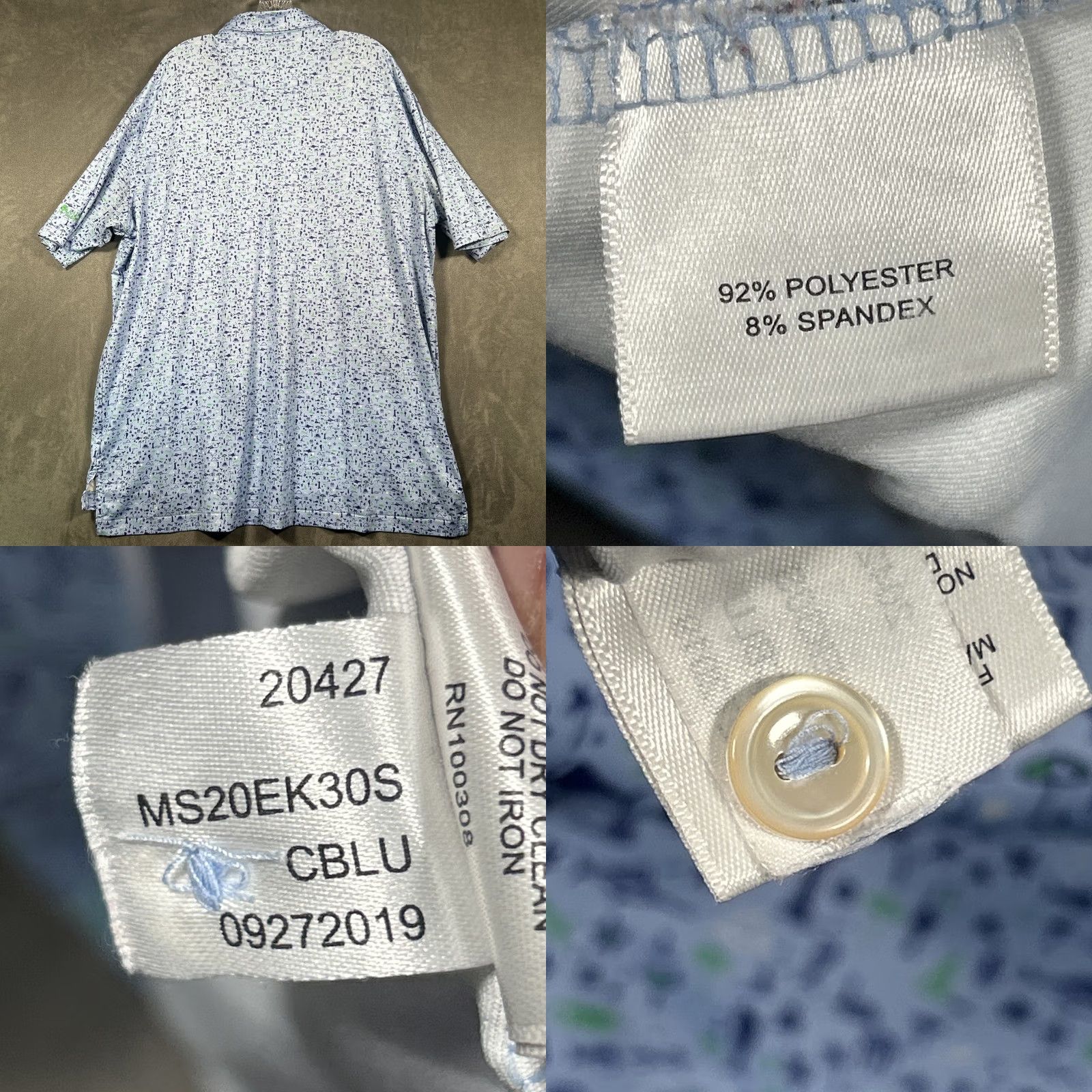 Peter Millar Peter Millar Polo Shirt XL Blue Summer Comfort Golf Beach Fishing All Over Print Size US XL / EU 56 / 4 - 8 Thumbnail