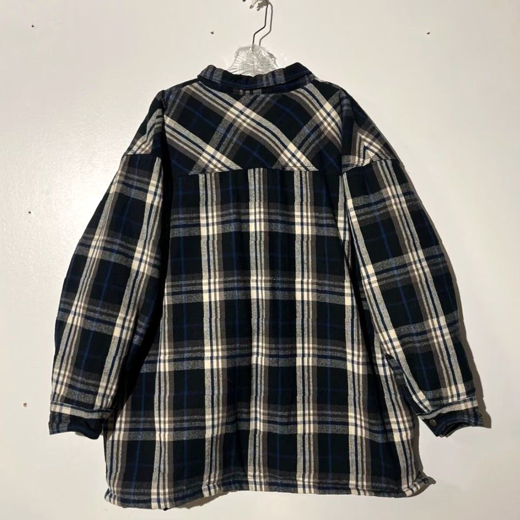 Vintage Five Brother Mens 2XL Quilted Lined Flannel Shirt Jacket Blue Plaid Workwear Size US XXL / EU 58 / 5 - 6 Thumbnail