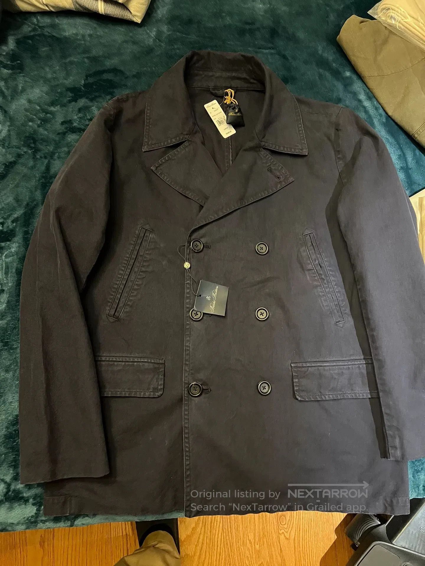 Brooks Brothers Brooks Brothers Navy 740 Trench Coat L. Size US L / EU 52-54 / 3 - 6 Thumbnail