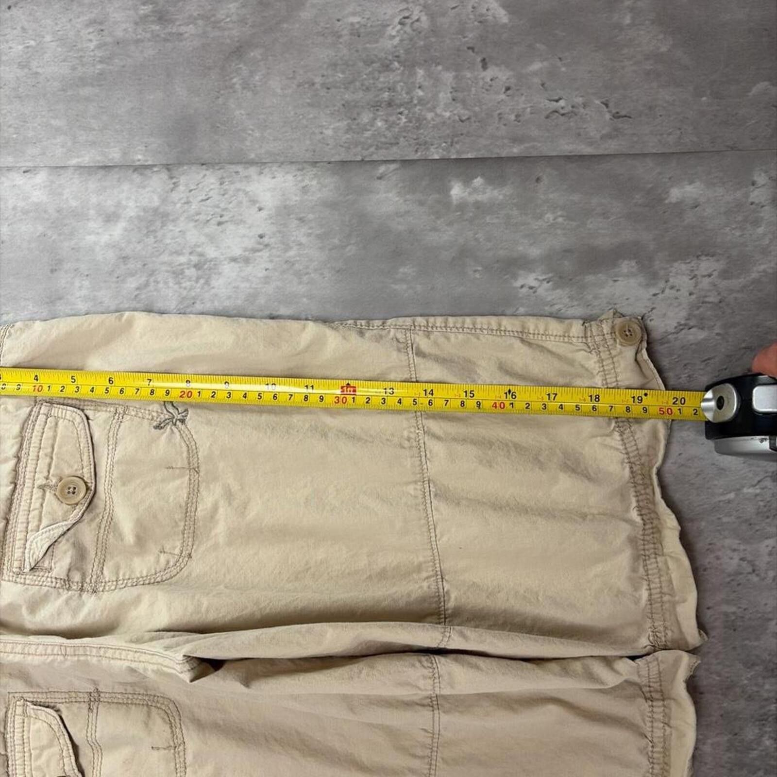 American Eagle Outfitters Y2K Beige American Eagle Grunge Gothic Capri Shorts Size 27" / US 4 / IT 40 - 7 Thumbnail