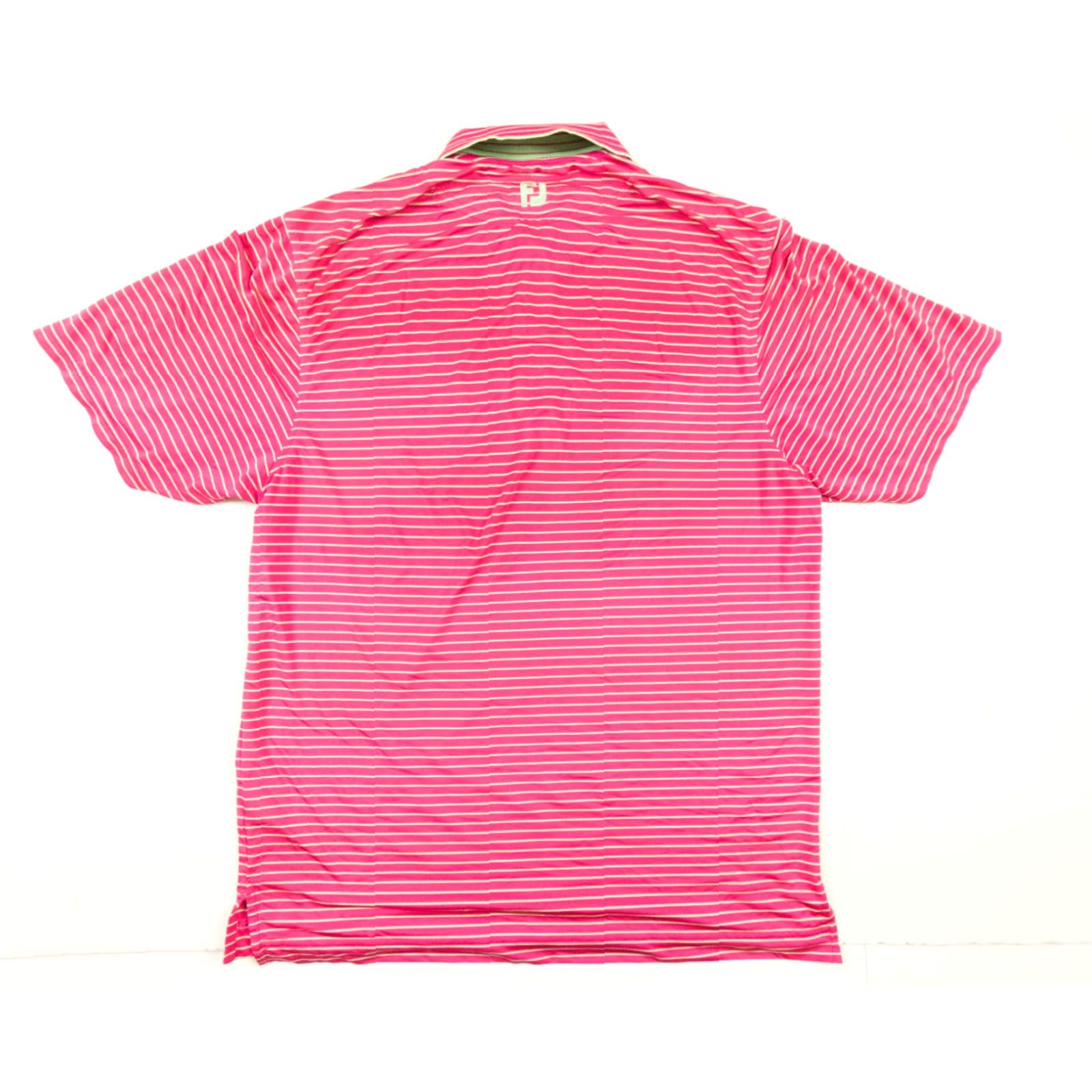 Footjoy FootJoy Polo Shirt Adult Large Pink Short Sleeve Striped Mens Golf Stretch Shirt Size US L / EU 52-54 / 3 - 6 Thumbnail