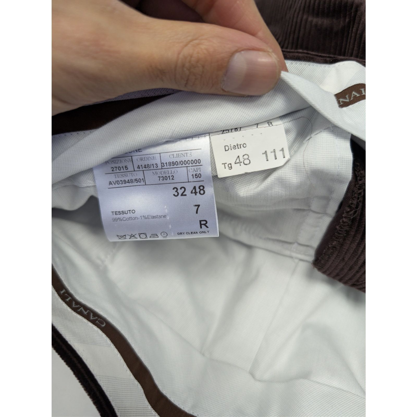 Canali o1rshd1 CC20 Corduroy Stretch Cotton Pants in Chocolate Size US 32 / EU 48 - 18 Thumbnail
