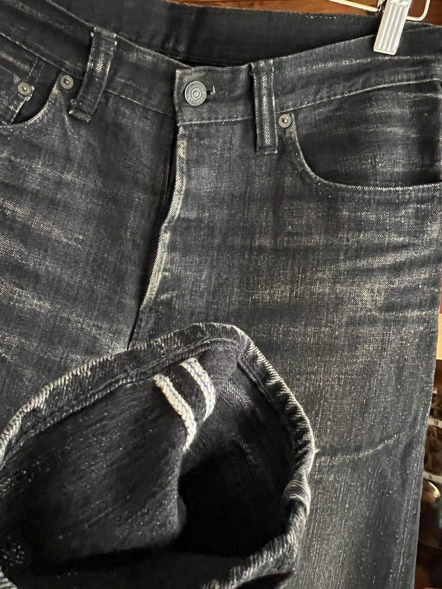 Pure Blue Japan Pure Blue Japan 14oz selvedge black denim 32 as is Size US 32 / EU 48 - 4 Thumbnail