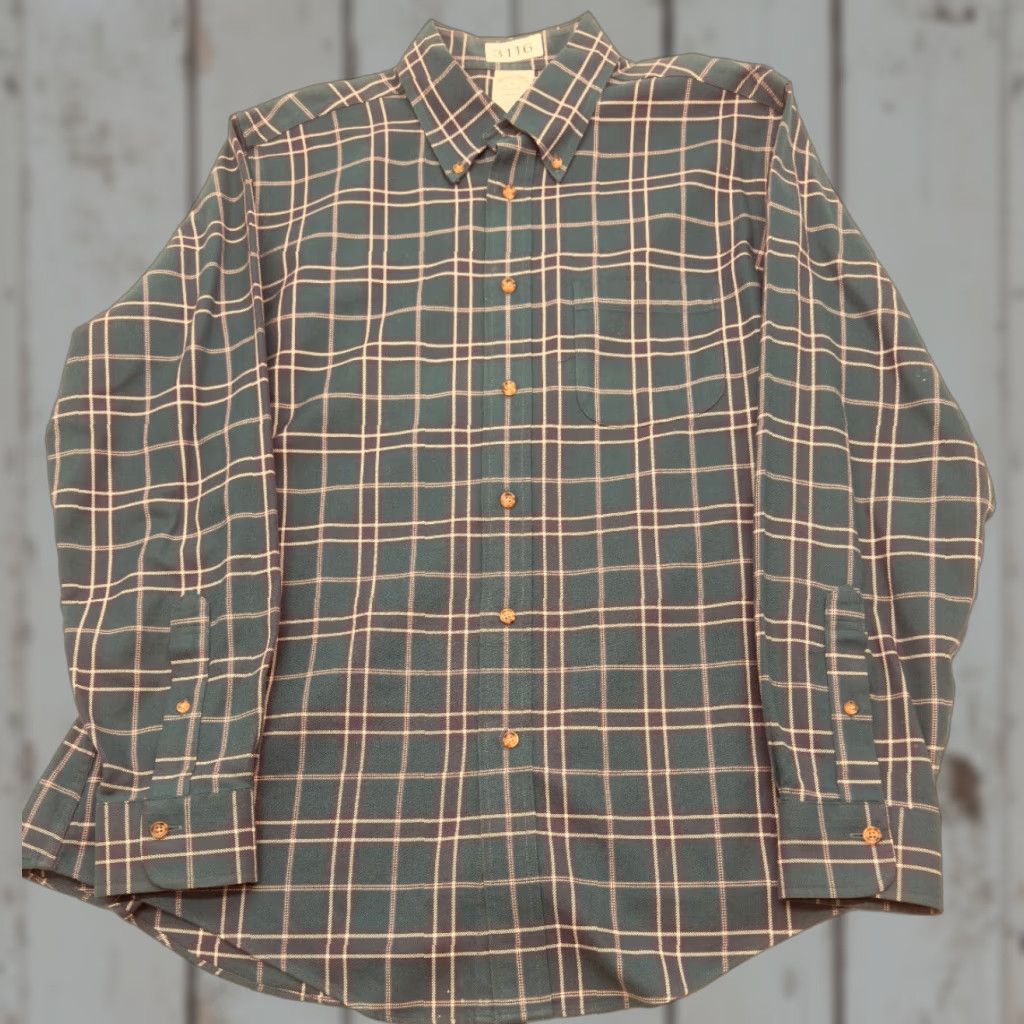 Brooks Brothers Brooks Brothers Regent Long Sleeve Button-Up Mens Large Green Plaid Shirt 3116 Size US L / EU 52-54 / 3 - 1 Thumbnail