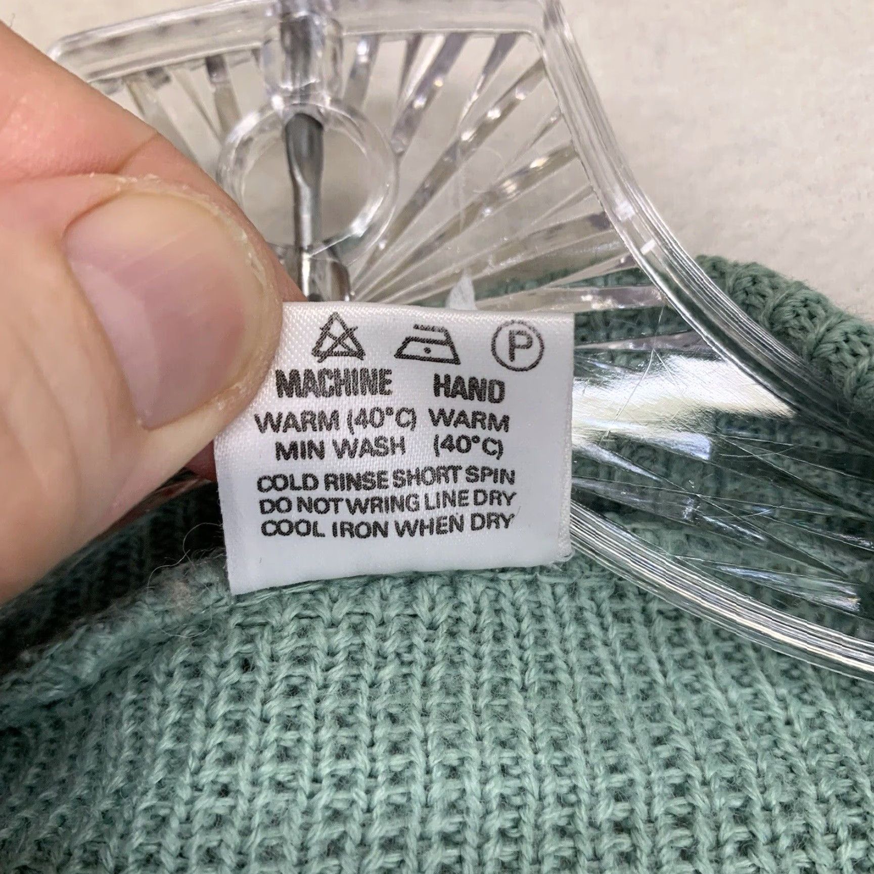 Nautica VINTAGE Womens Bay Green Chunky Knit Cardigan Sweater XL Geometric Pattern Breathable Casual Travel Nautical Bohemian London Style Acrylic Knit Size XL / US 12-14 / IT 48-50 - 7 Thumbnail