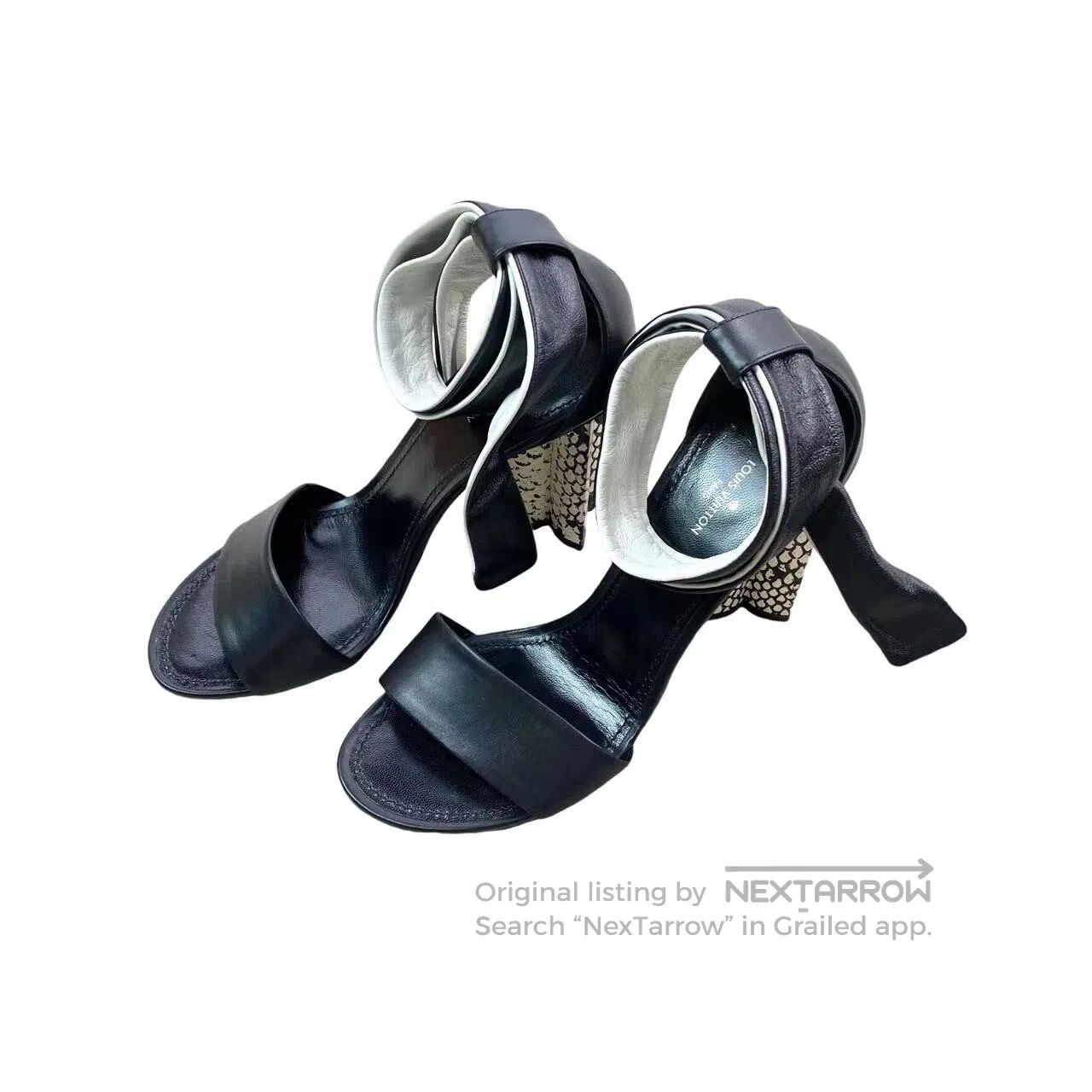 Louis Vuitton Louis Vuitton Snakeskin heeled sandals| Size US 7 / IT 37 - 1 Thumbnail