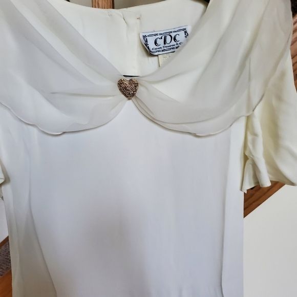 Designer Caren Desiree & Co. Ivory Embellished Event Short Slv Elegan Size M / US 6-8 / IT 42-44 - 6 Thumbnail