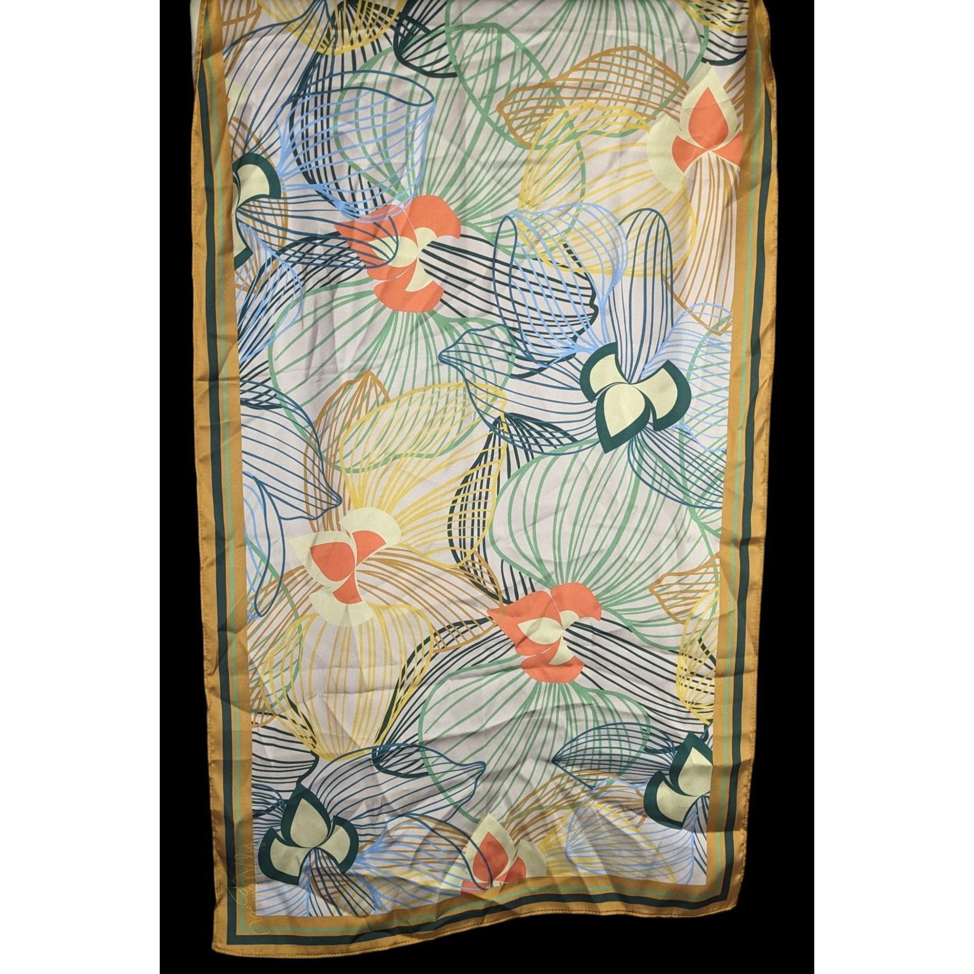 Other Alida Boer Multicolor Floral Scarf 35"x17" Artful Design Size ONE SIZE - 3 Thumbnail