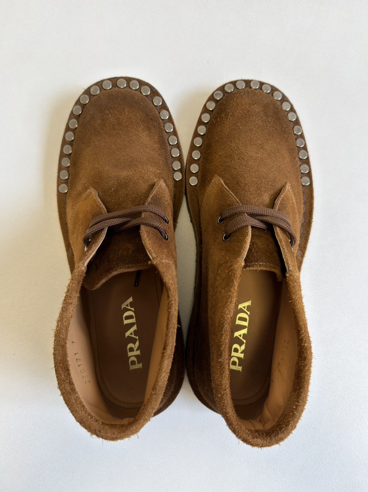 Prada A/W 17 ‘Studded’ Suede Chukka Boots Size US 8 / EU 41 - 12 Thumbnail