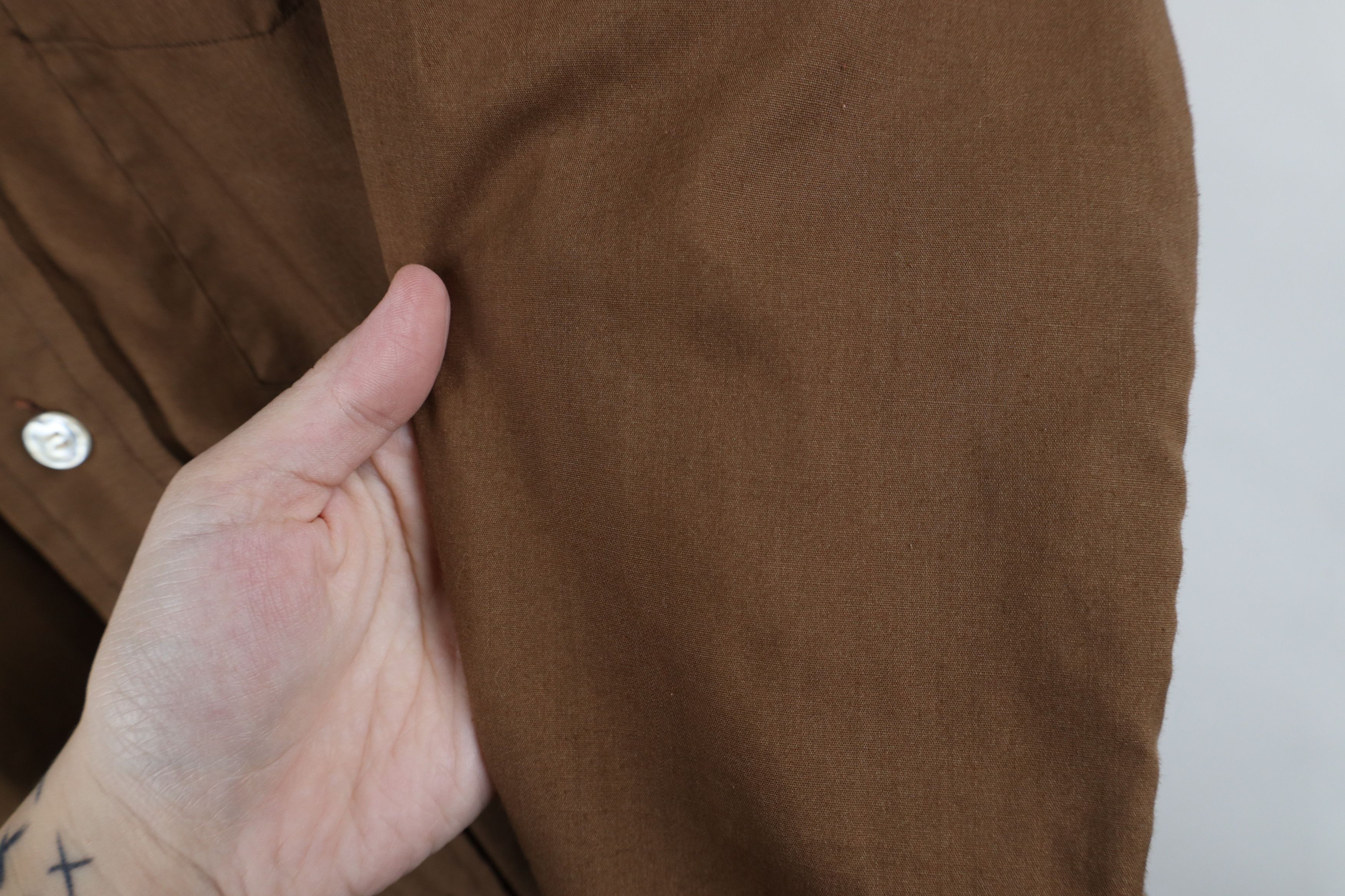 Vintage Vintage 60s 70s Streetwear Collared Button Shirt Brown USA Size US L / EU 52-54 / 3 - 6 Thumbnail