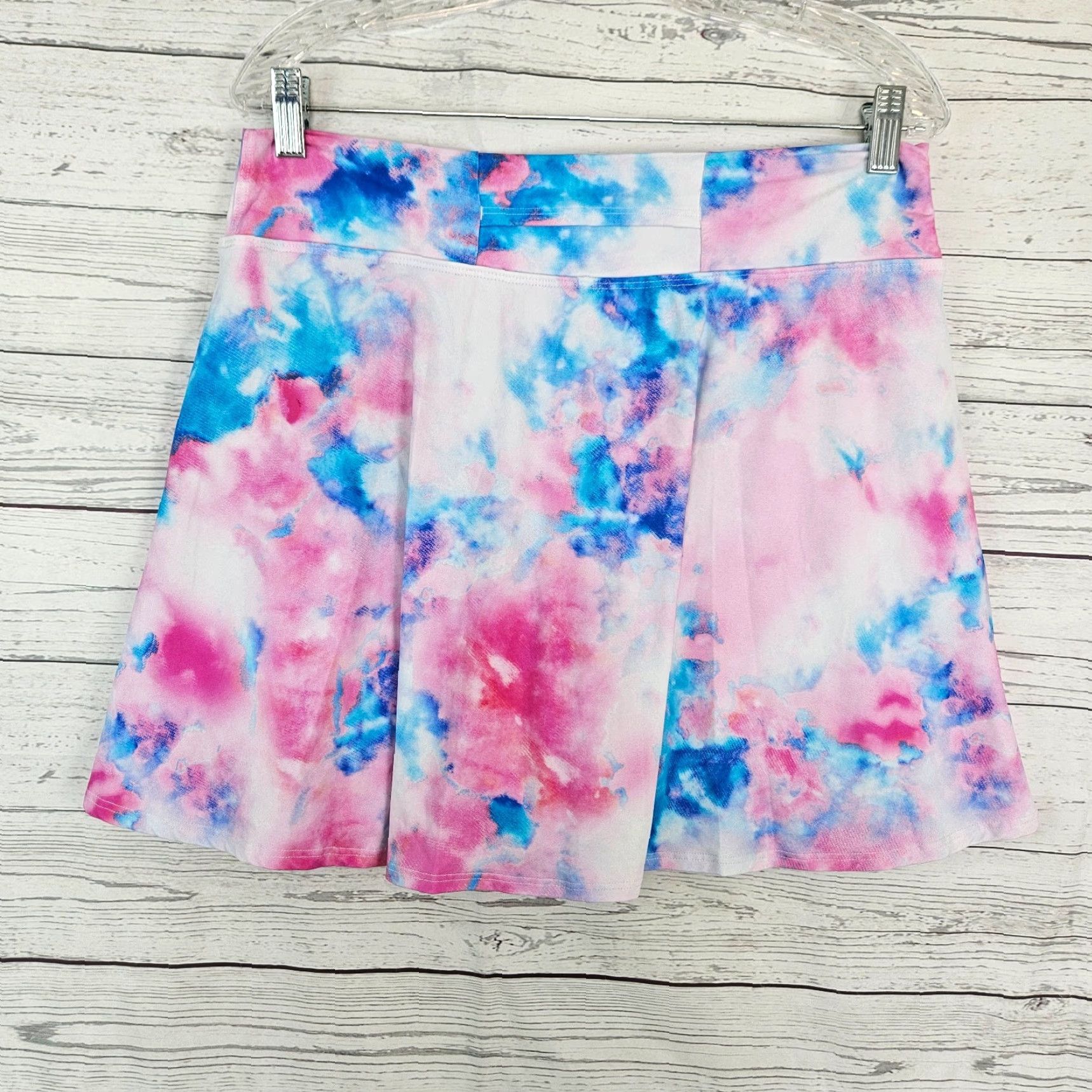 Vintage Dona Jo Womens Skort XL Pink Blue Tie Dye Pull On Short Skirt Athletic Tennis Summer Spring Size ONE SIZE - 2 Thumbnail