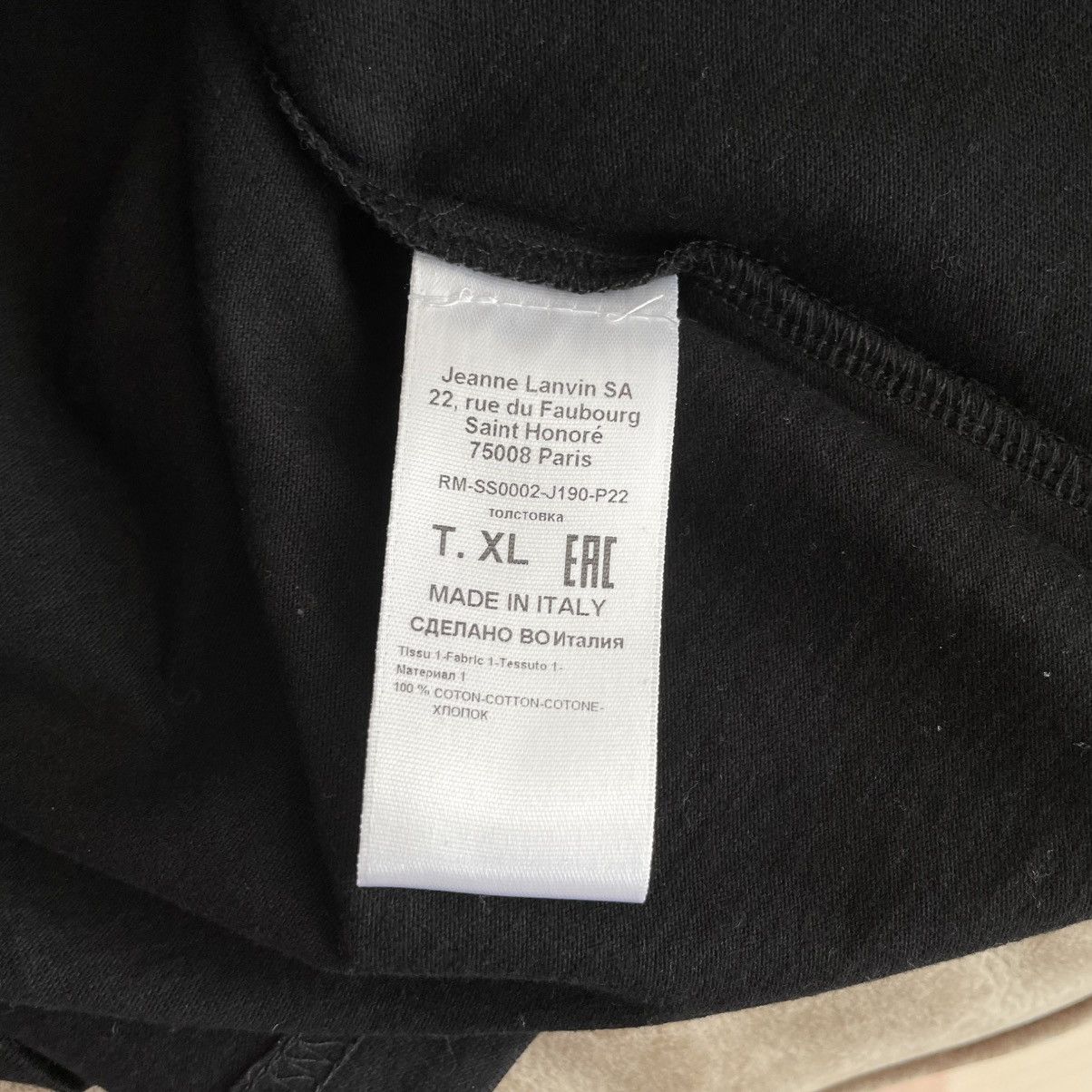Lanvin LANVIN Logo Long Sleeve T-Shirt Black XL Size US XL / EU 56 / 4 - 5 Thumbnail
