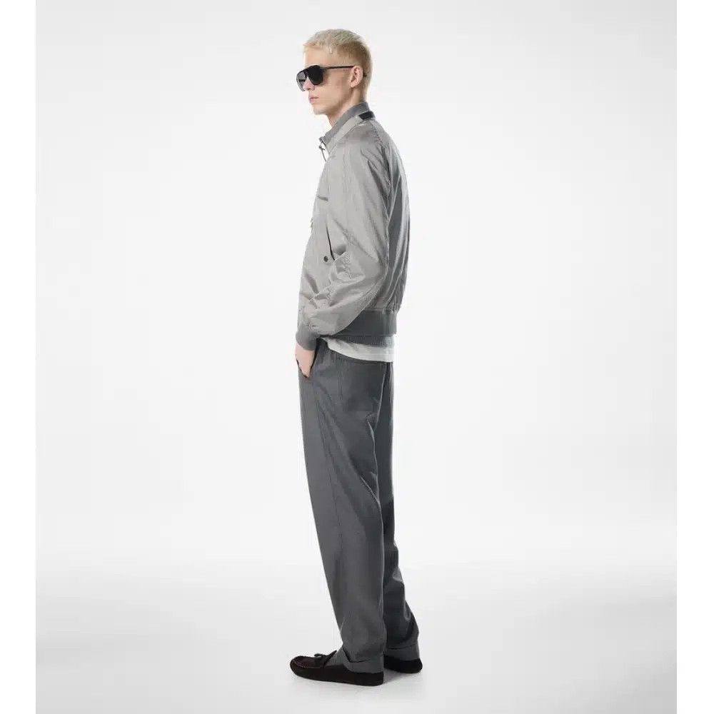 Tom Ford o1loc1c0326 OBS038 Taffeta Knit Collar Bomber Jacket Silver Size US M / EU 48-50 / 2 - 3 Thumbnail