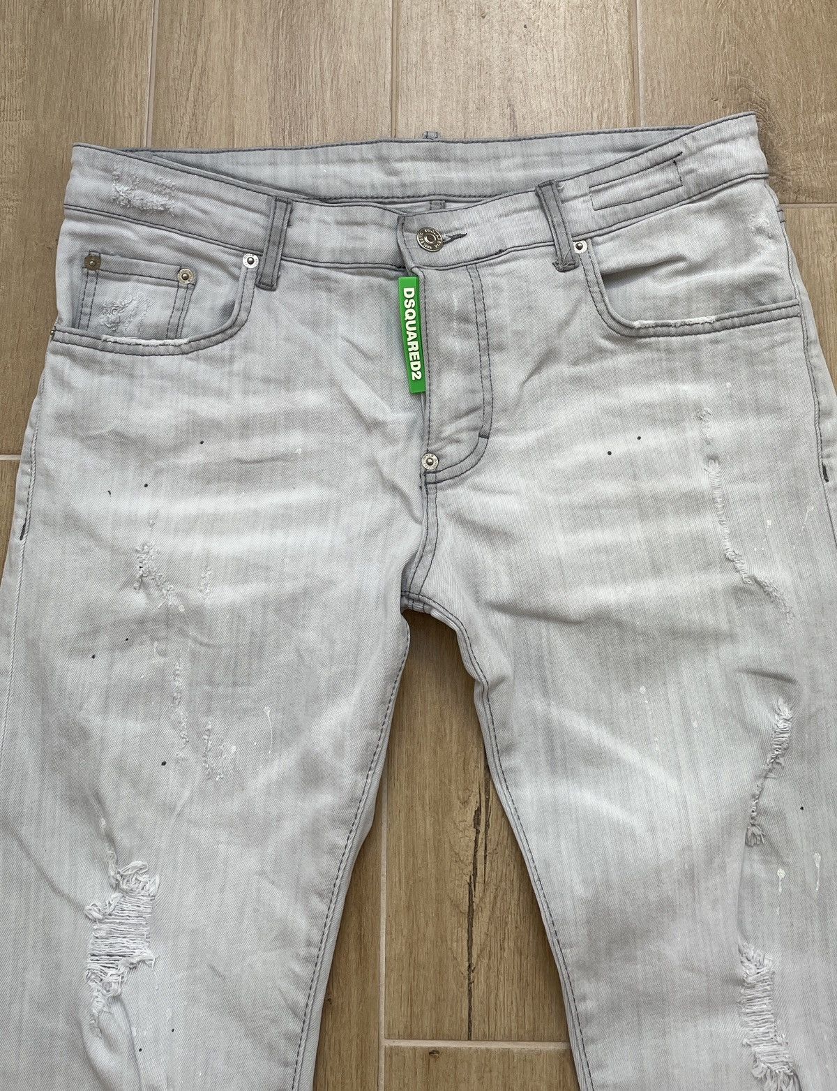 Dsquared2 Dsquared 2 Iconic Distressed Painted Slim Jeans Size US 31 - 7 Thumbnail