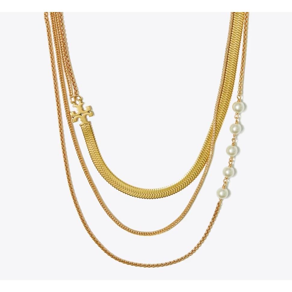 Tory Burch SOLD OUT!! AUTHENTIC GOLD KIRA PEARL LAYERED NECKLACE!!! Size ONE SIZE - 2 Thumbnail