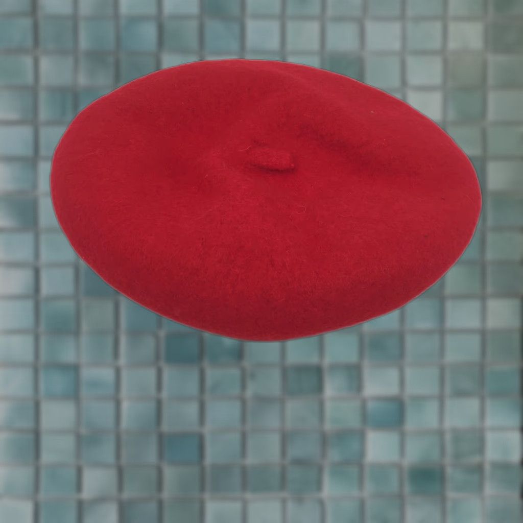 Vintage Womens Red Wool Beret Winter Casual One Size Classic Hat Size ONE SIZE - 1 Thumbnail