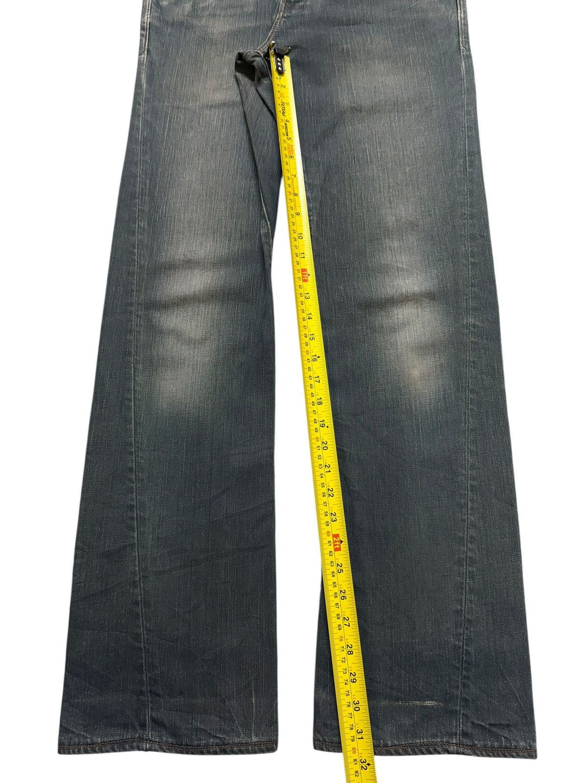 If Six Was Nine Vintage Y2K Japanese Brand Blue Faded Wash Spiral Wide Leg Size US 31 - 9 Thumbnail