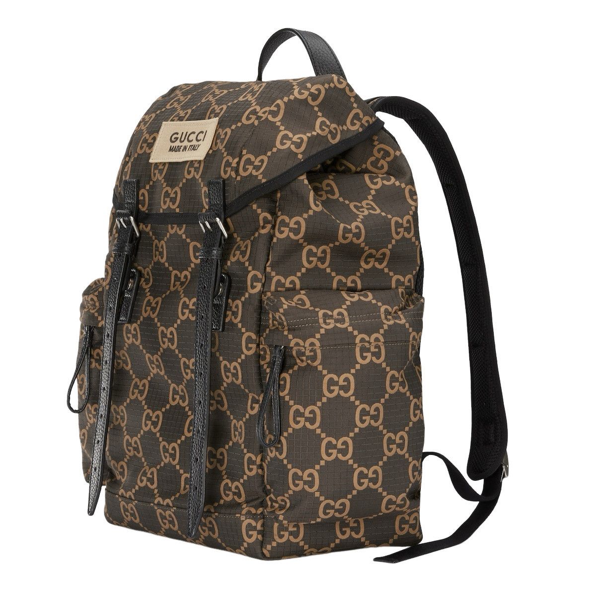 Gucci GUCCI Large Ebony And Beige GG Ripstop Backpack New & Authen Size ONE SIZE - 1 Thumbnail