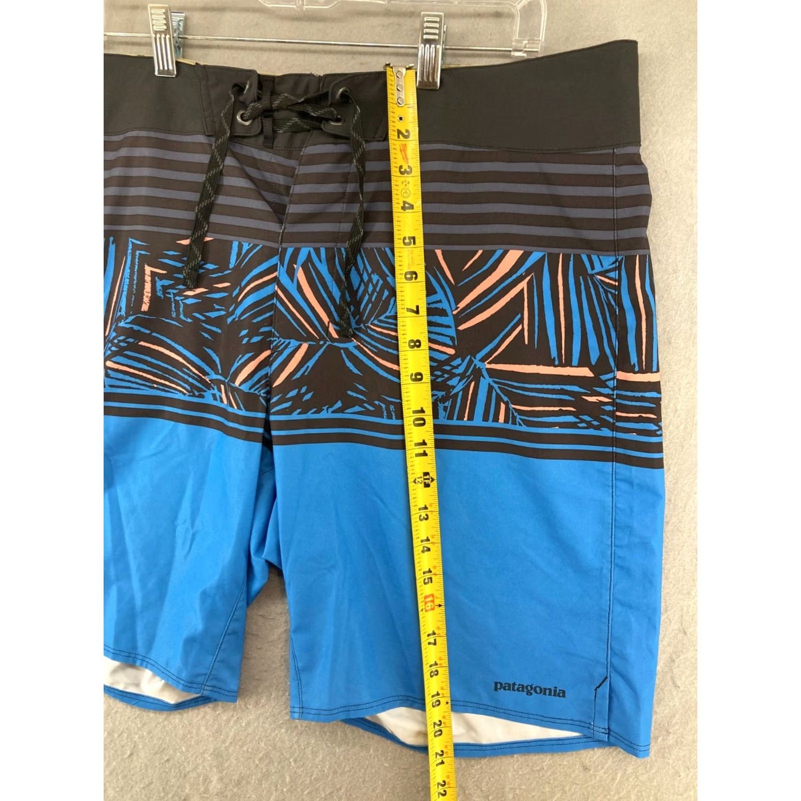 Patagonia Patagonia Men Board Shorts 36 Blue Swim Striped Polyester Blend Regular Beach Lifeguard Surfing Men Size US 36 / EU 52 - 3 Thumbnail