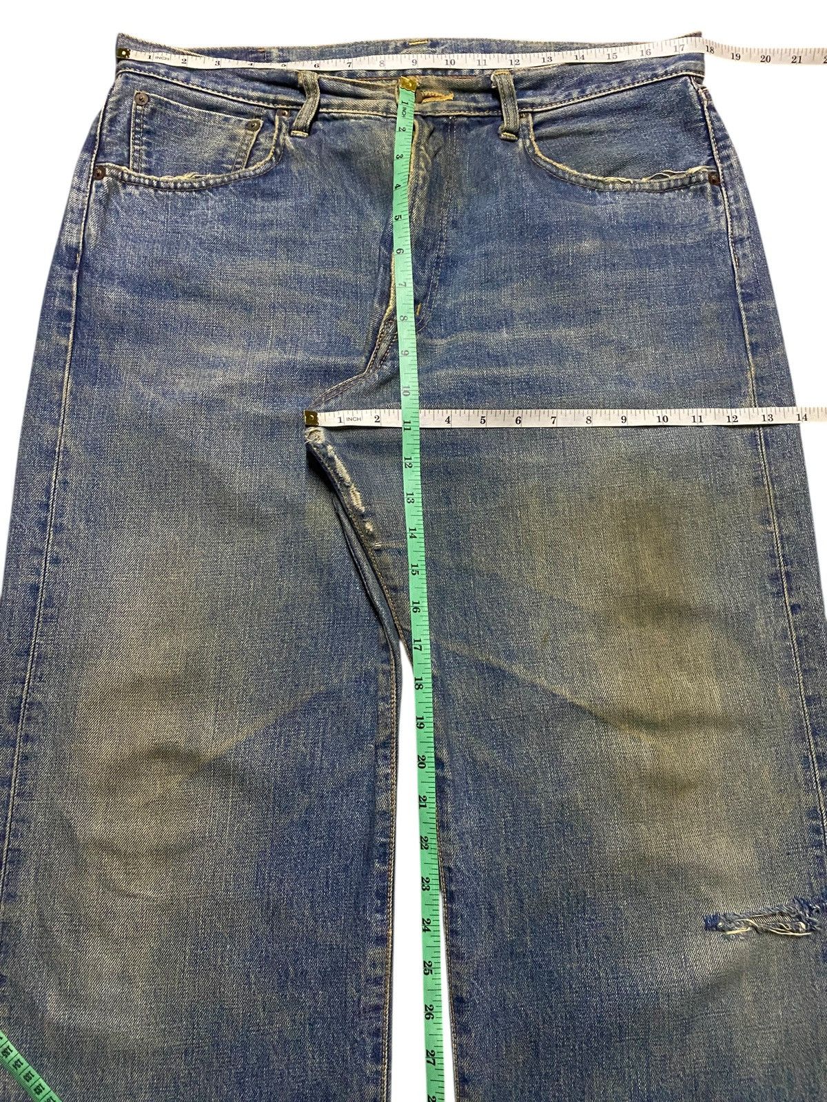 Edwin Vintage Japanese Edwin 505 Mud Wash Selvedge Loose Jeans Size US 36 / EU 52 - 14 Thumbnail